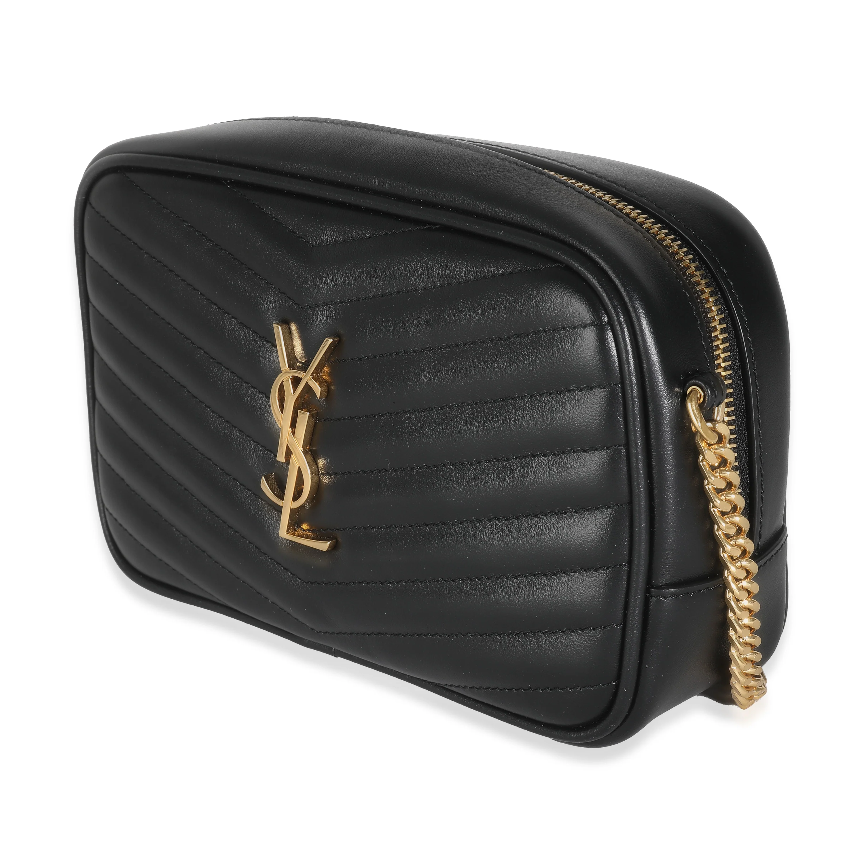 Black Chevron Calfskin Mini Lou Camera Bag - Image 2