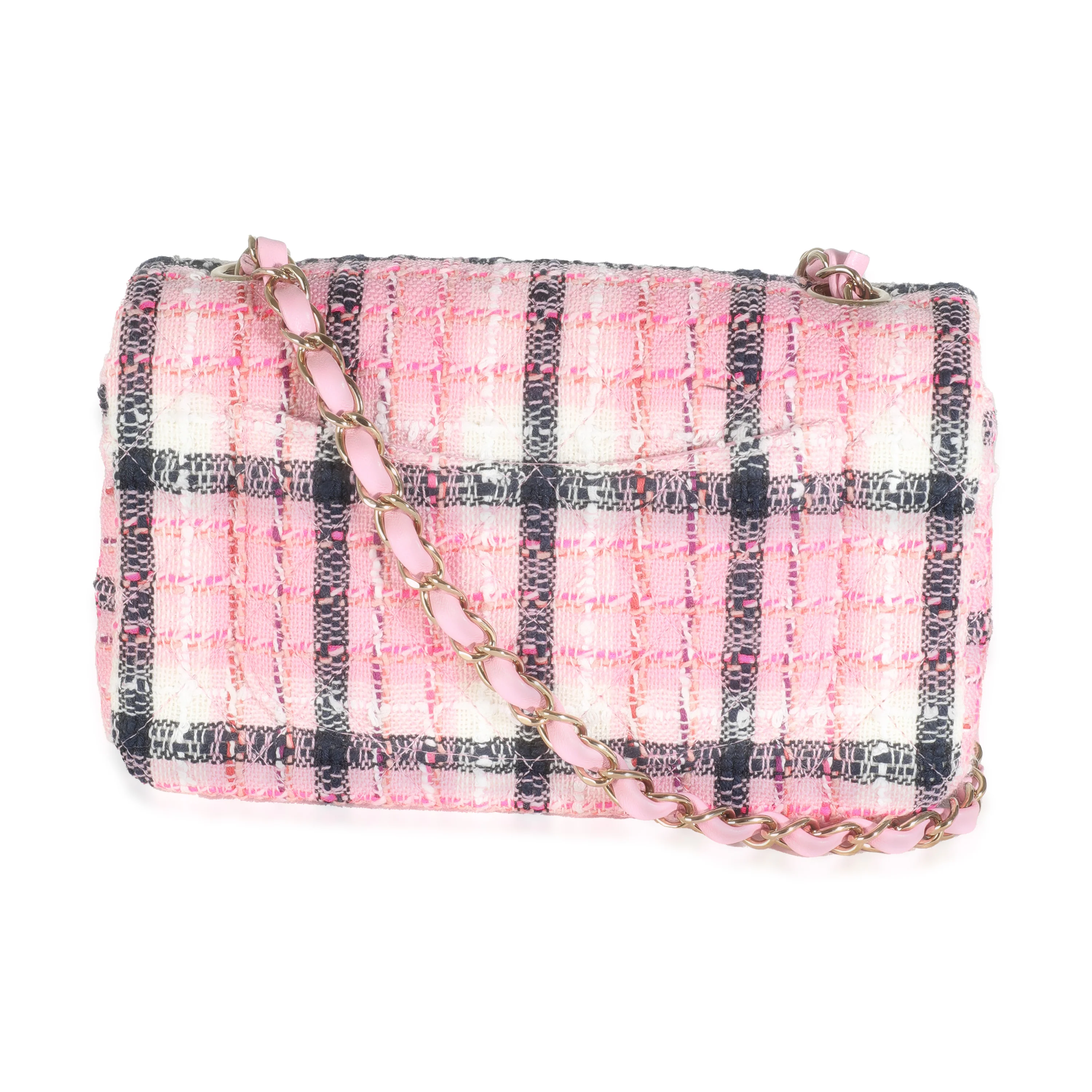 24S Black Pink Tweed Mini Rectangular Flap Bag - Image 4