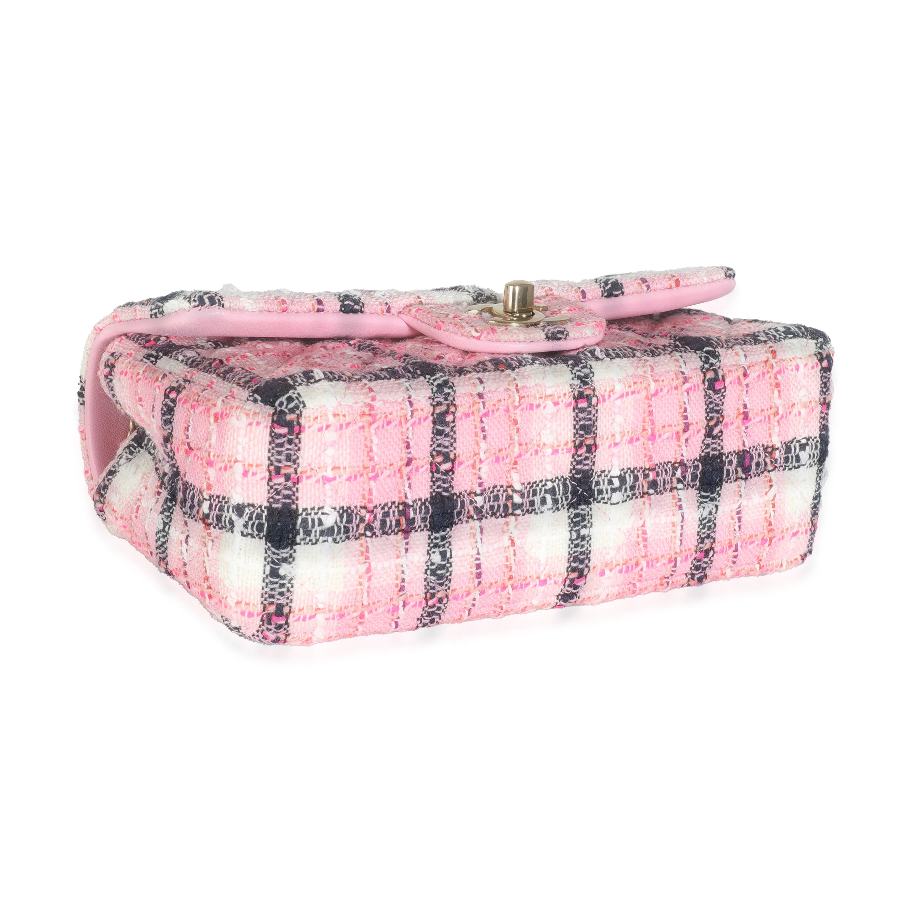 24S Black Pink Tweed Mini Rectangular Flap Bag - Image 6