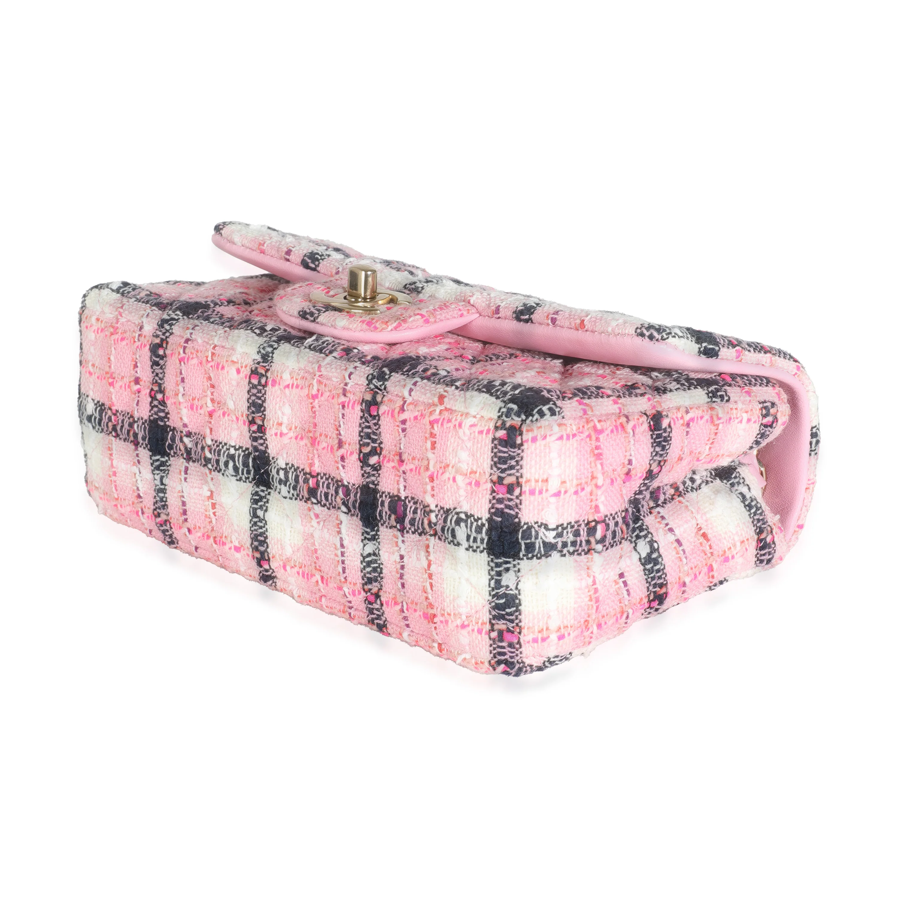 24S Black Pink Tweed Mini Rectangular Flap Bag - Image 7