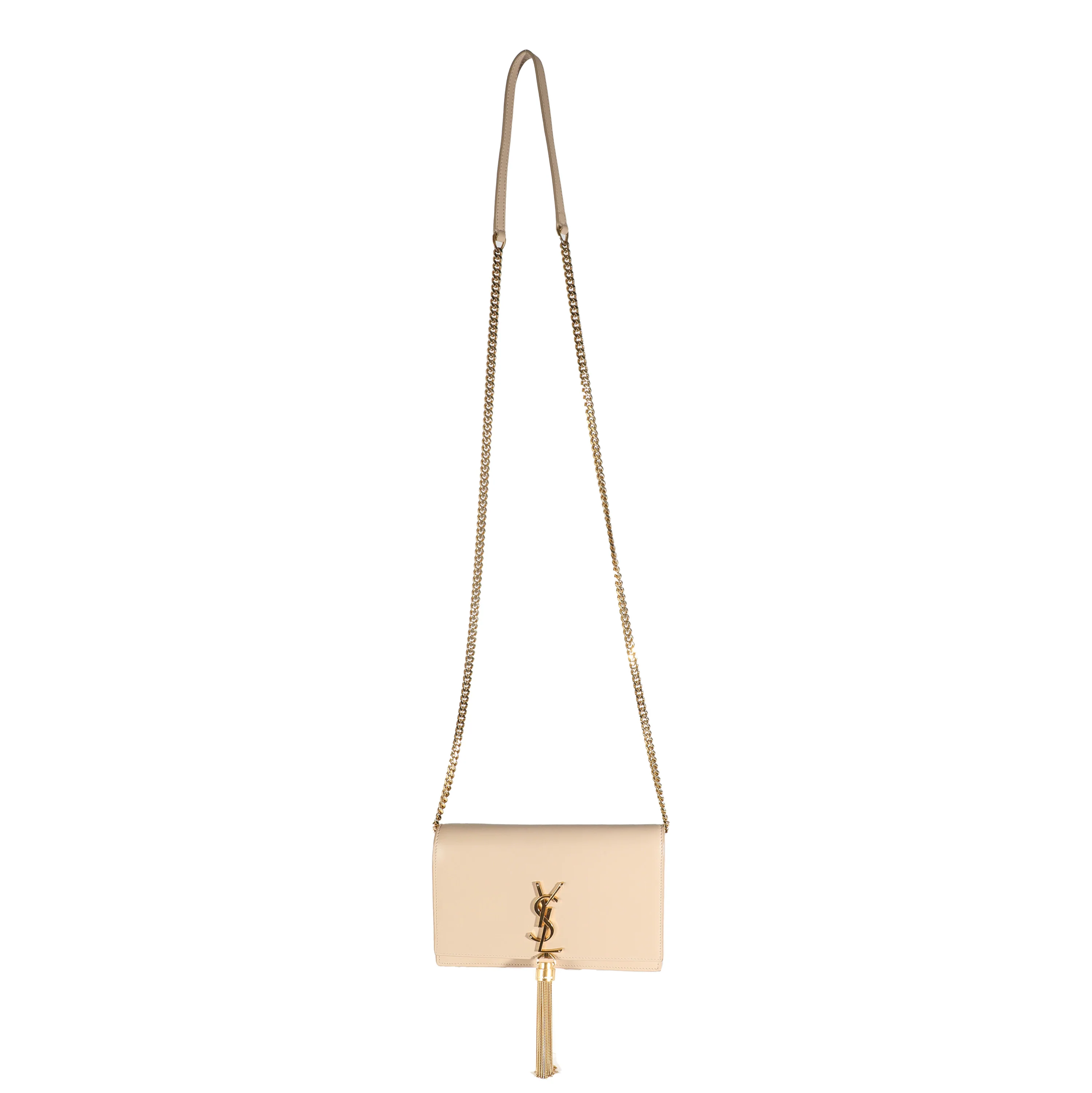 Beige Smooth Calfskin Kate Tassel Chain Wallet - Image 7