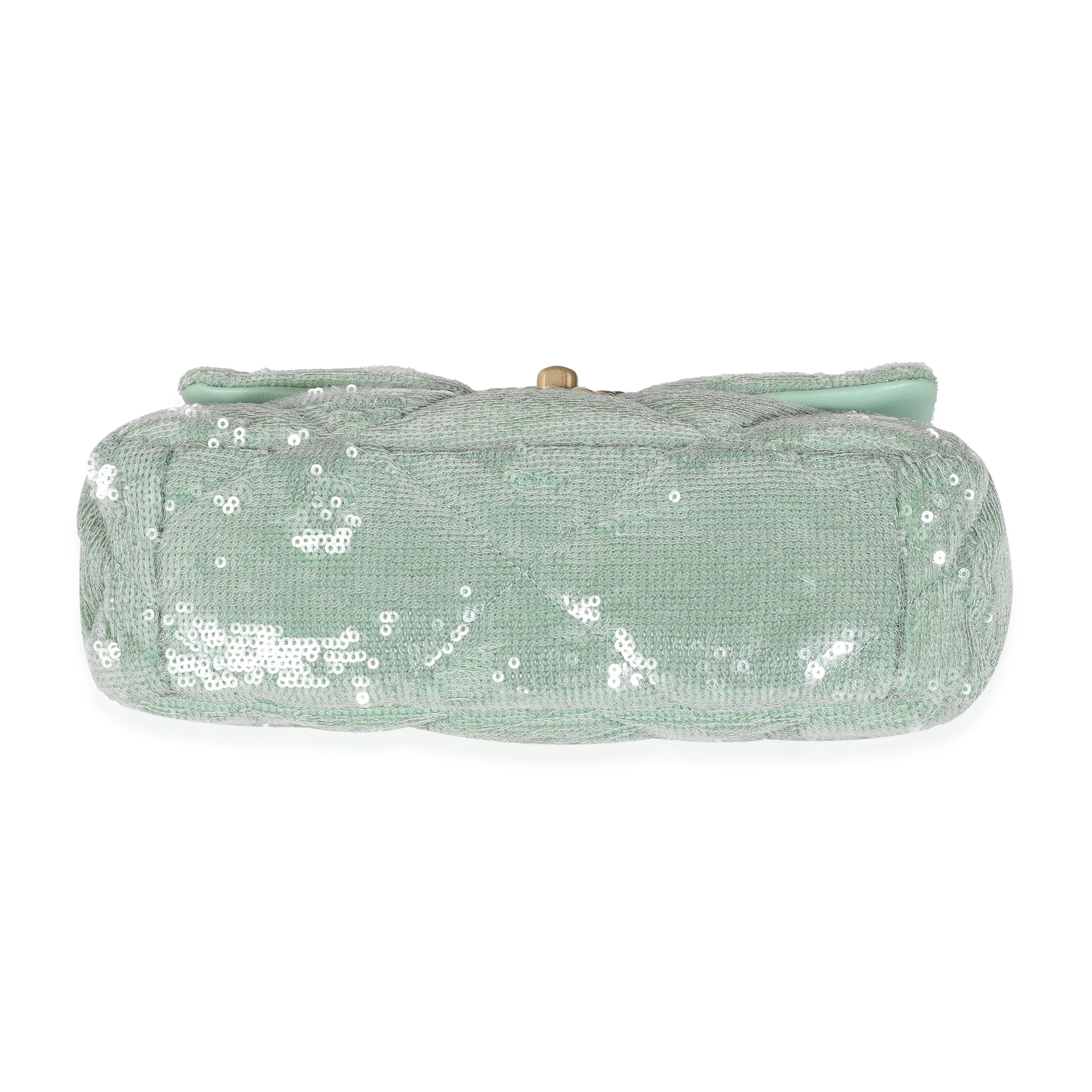 Light Green Sequin Small Chanel 19 Flap Bag - Image 5