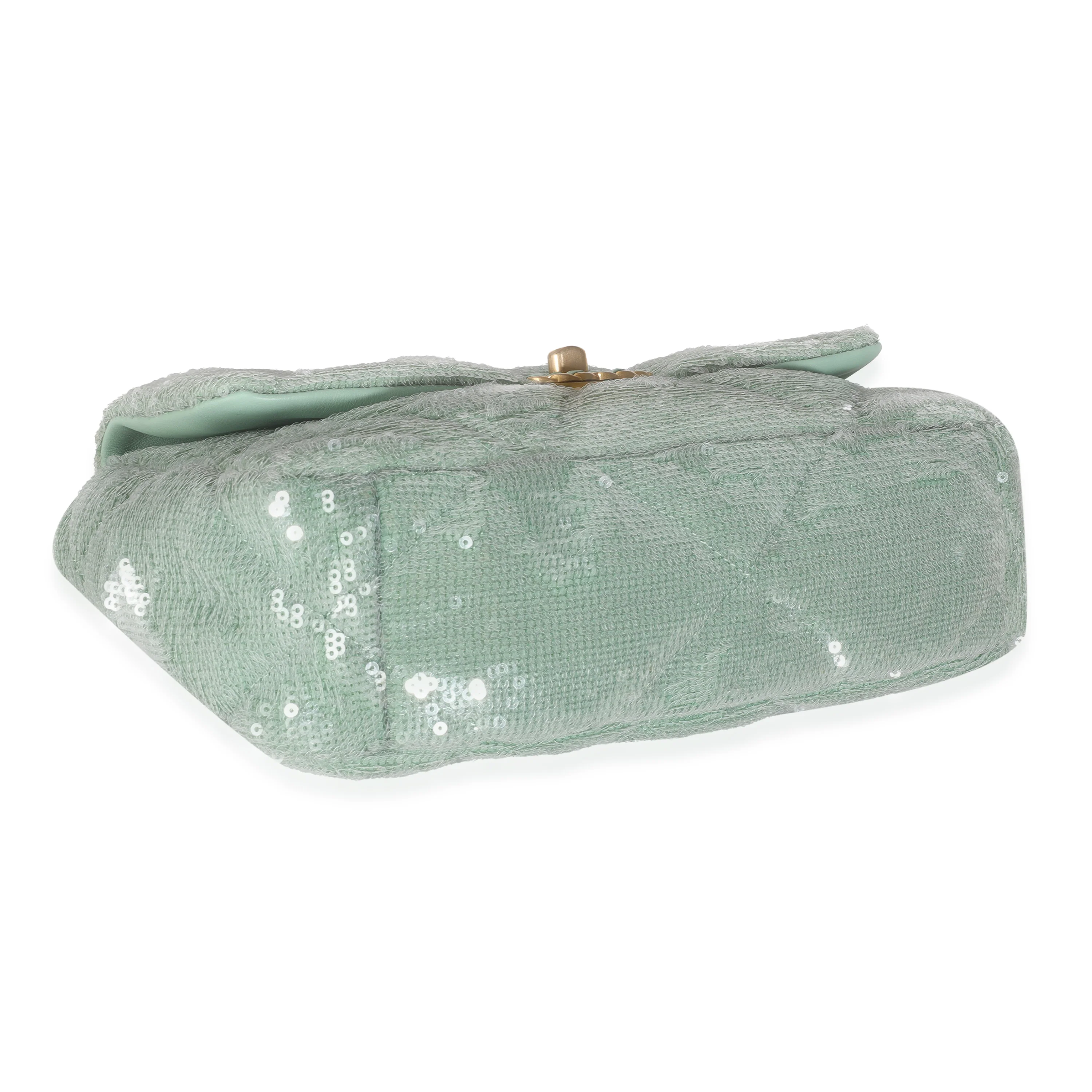 Light Green Sequin Small Chanel 19 Flap Bag - Image 6