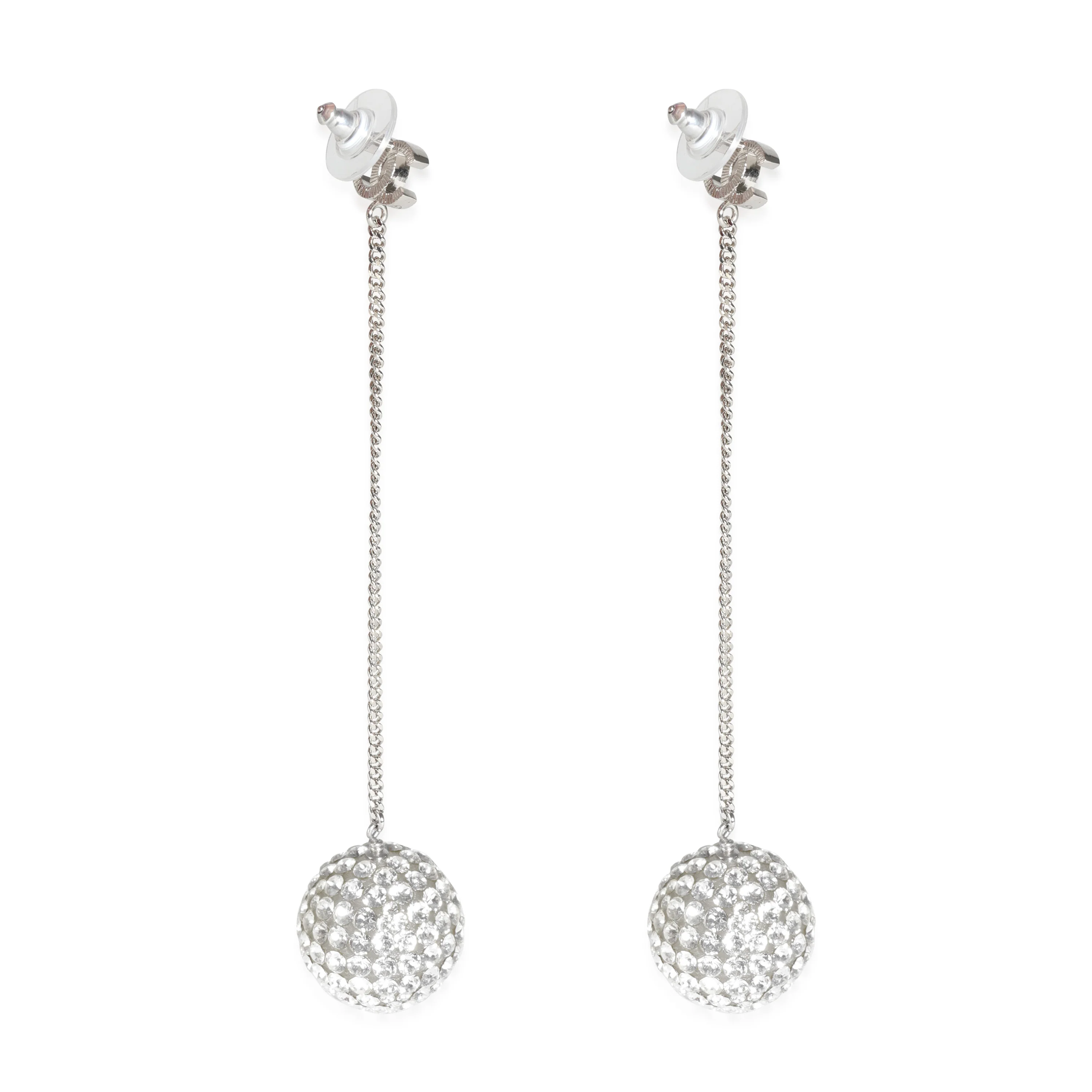 2018 Strass Ball Drop Palladium Plated Earring - Image 2