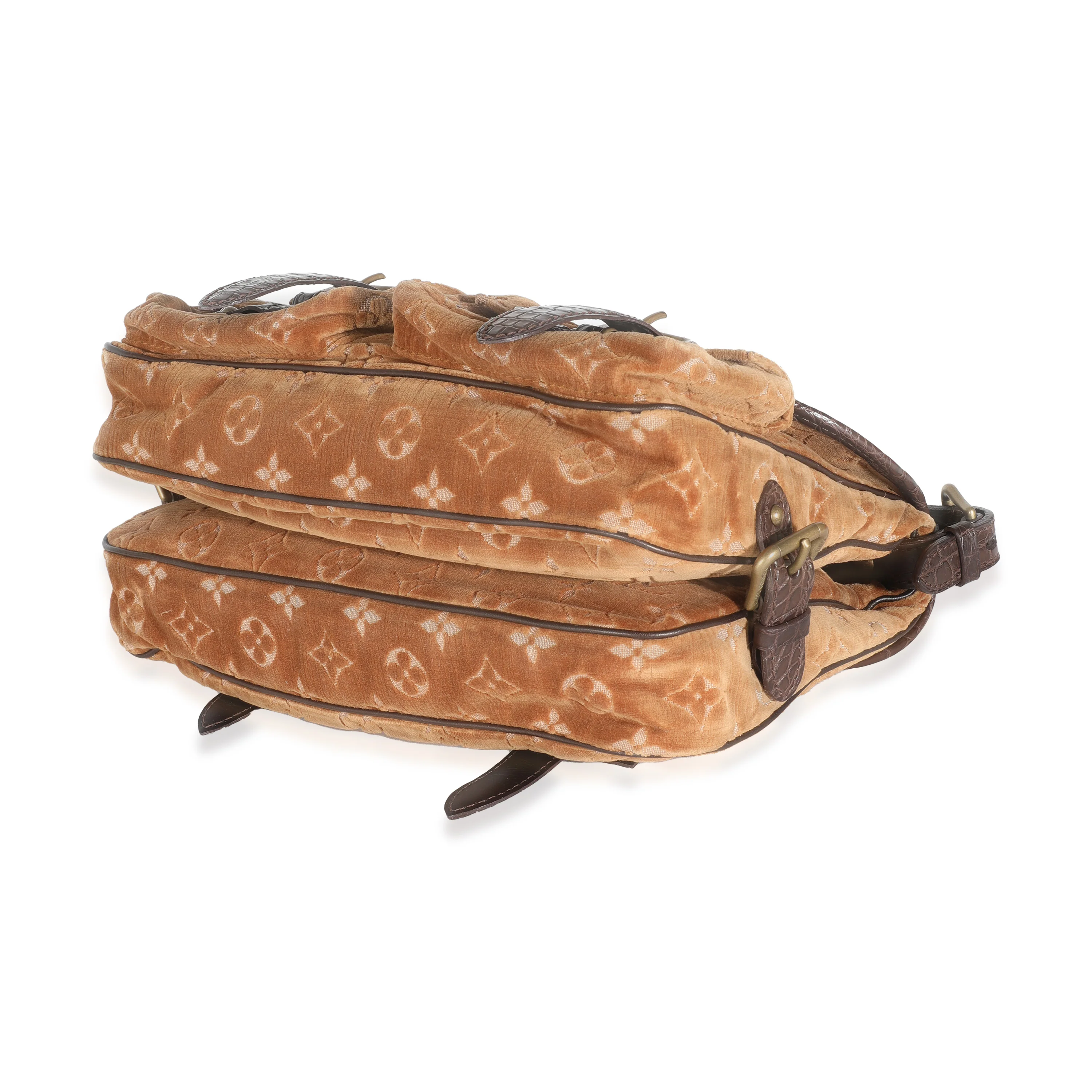 Brown Alligator Monogram Velours Clyde - Image 5