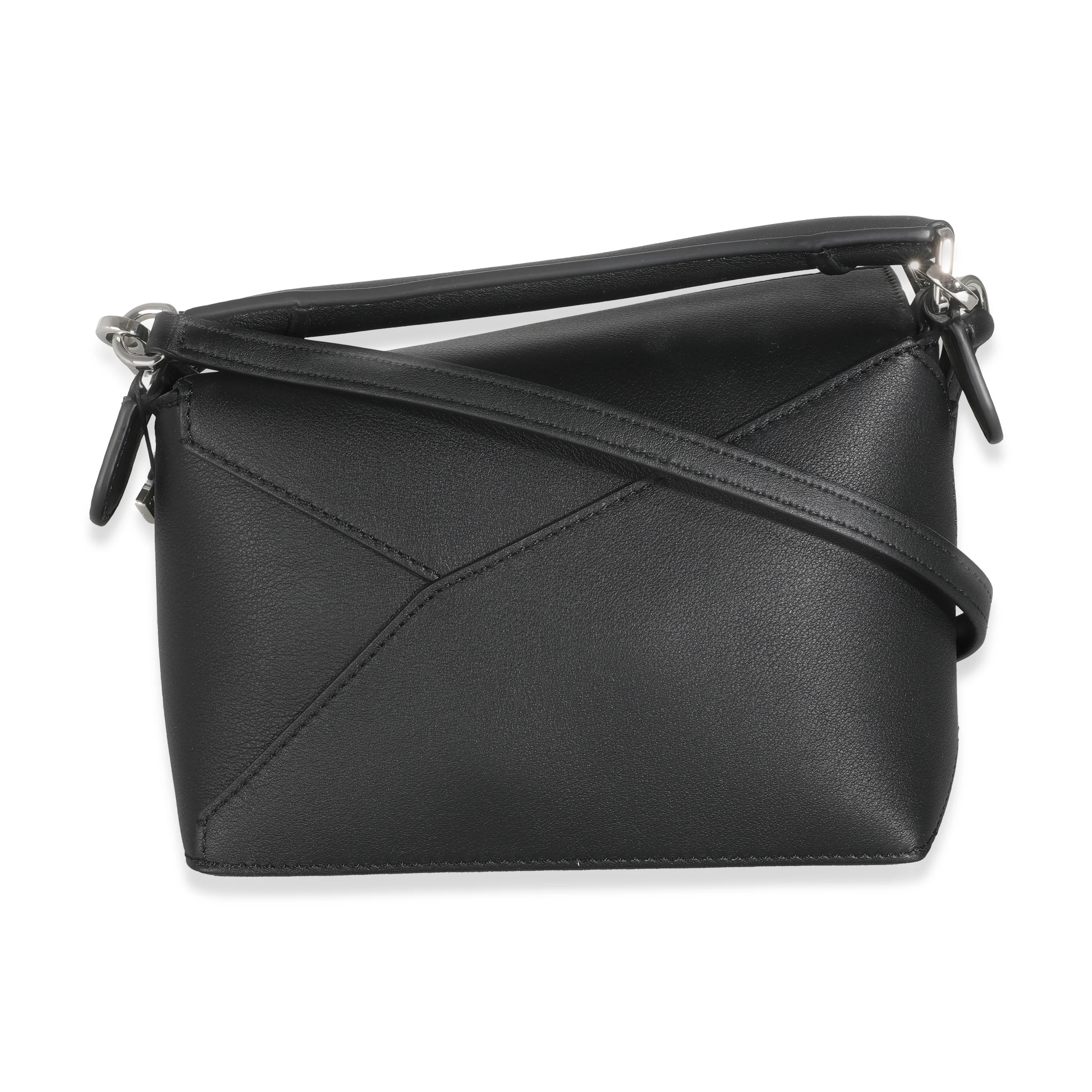 Black Classic Calfskin Mini Puzzle Edge Bag - Image 4