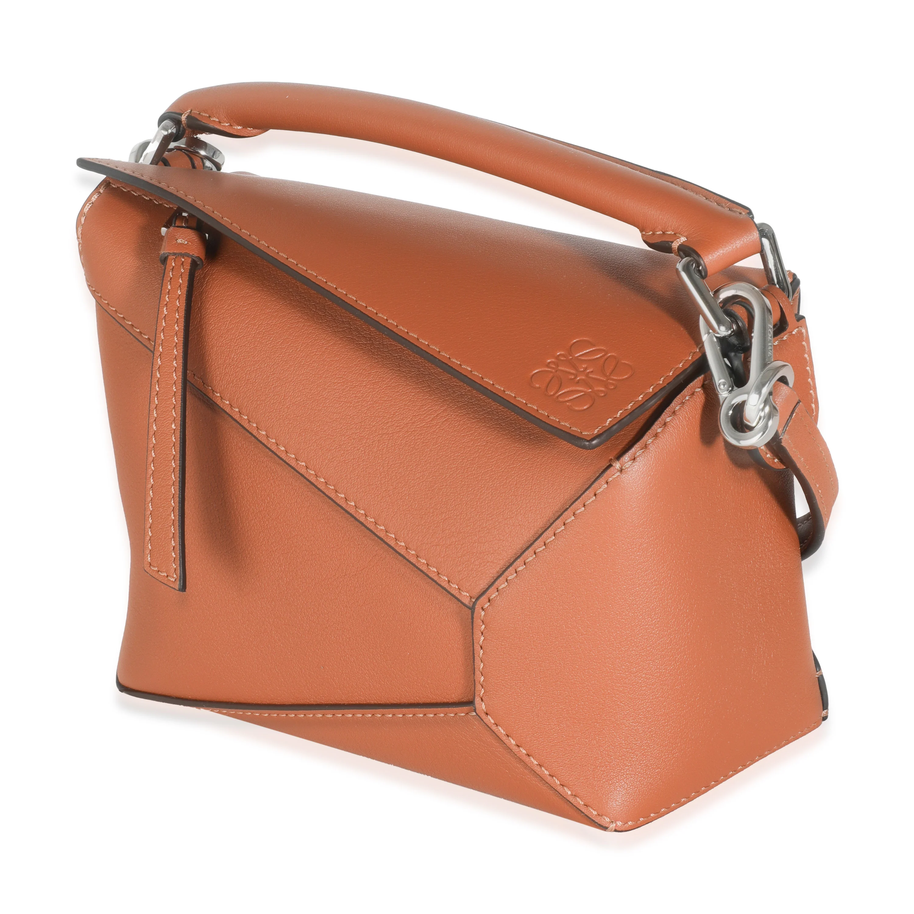Tan Classic Calfskin Mini Puzzle Edge Bag - Image 2