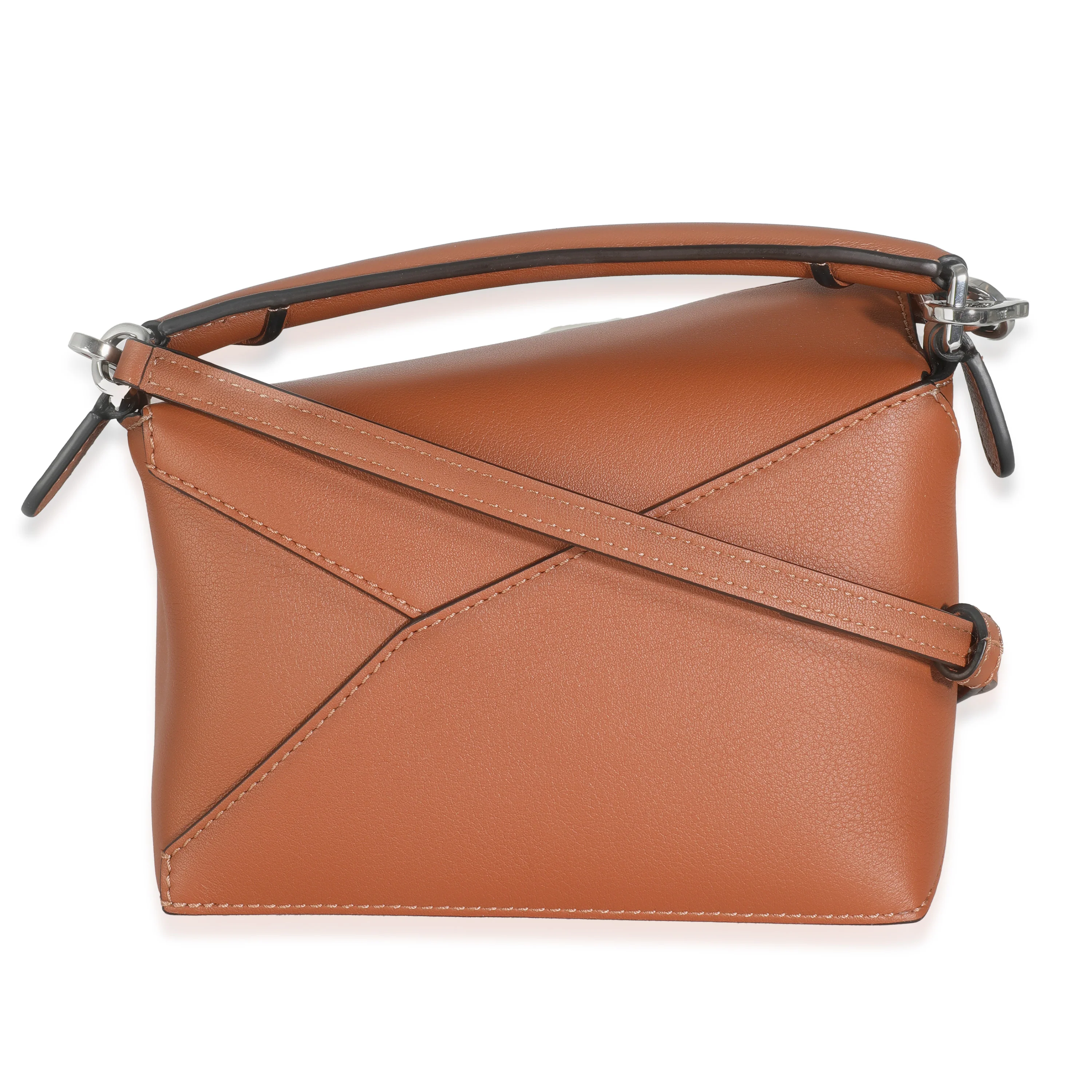 Tan Classic Calfskin Mini Puzzle Edge Bag - Image 4