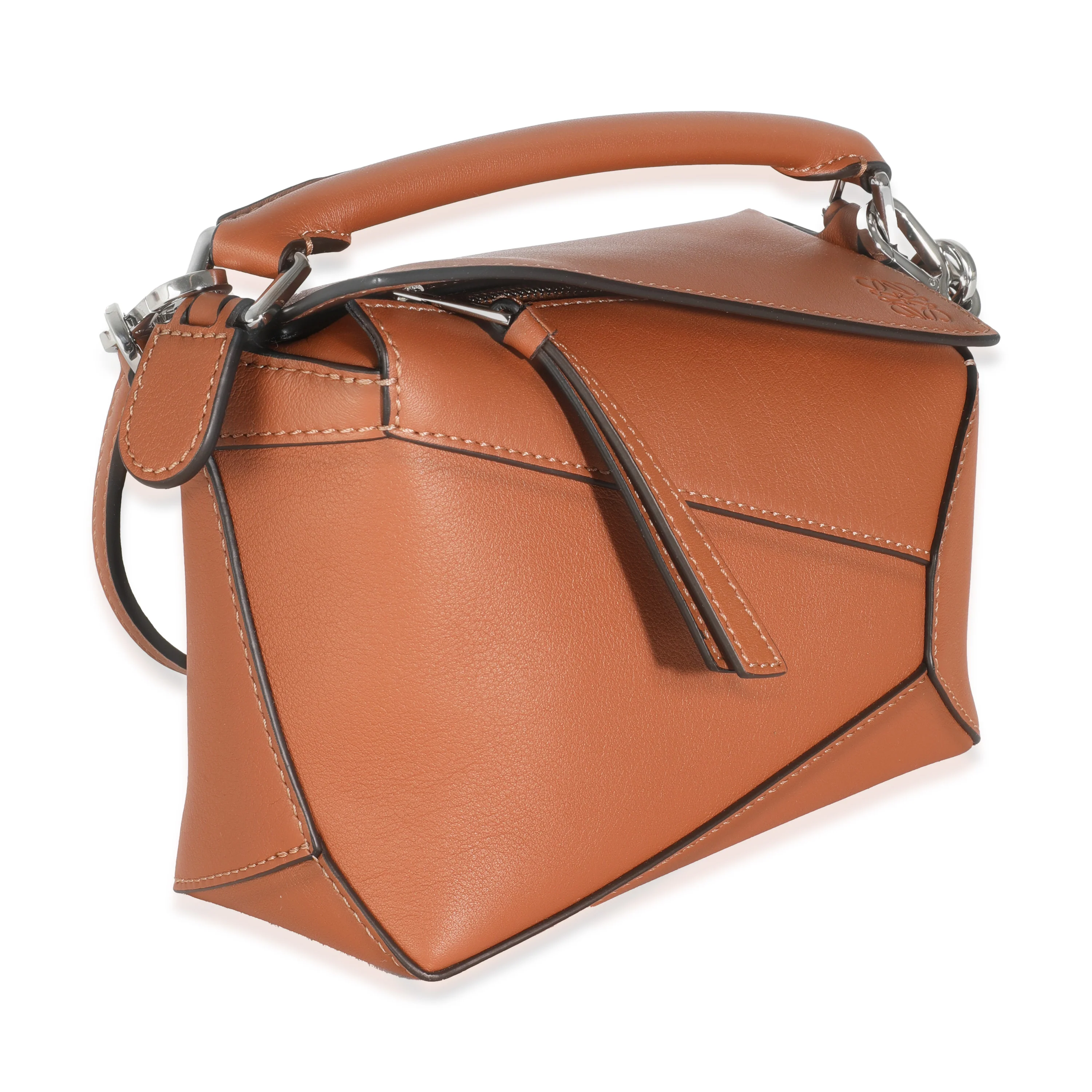 Tan Classic Calfskin Mini Puzzle Edge Bag - Image 3