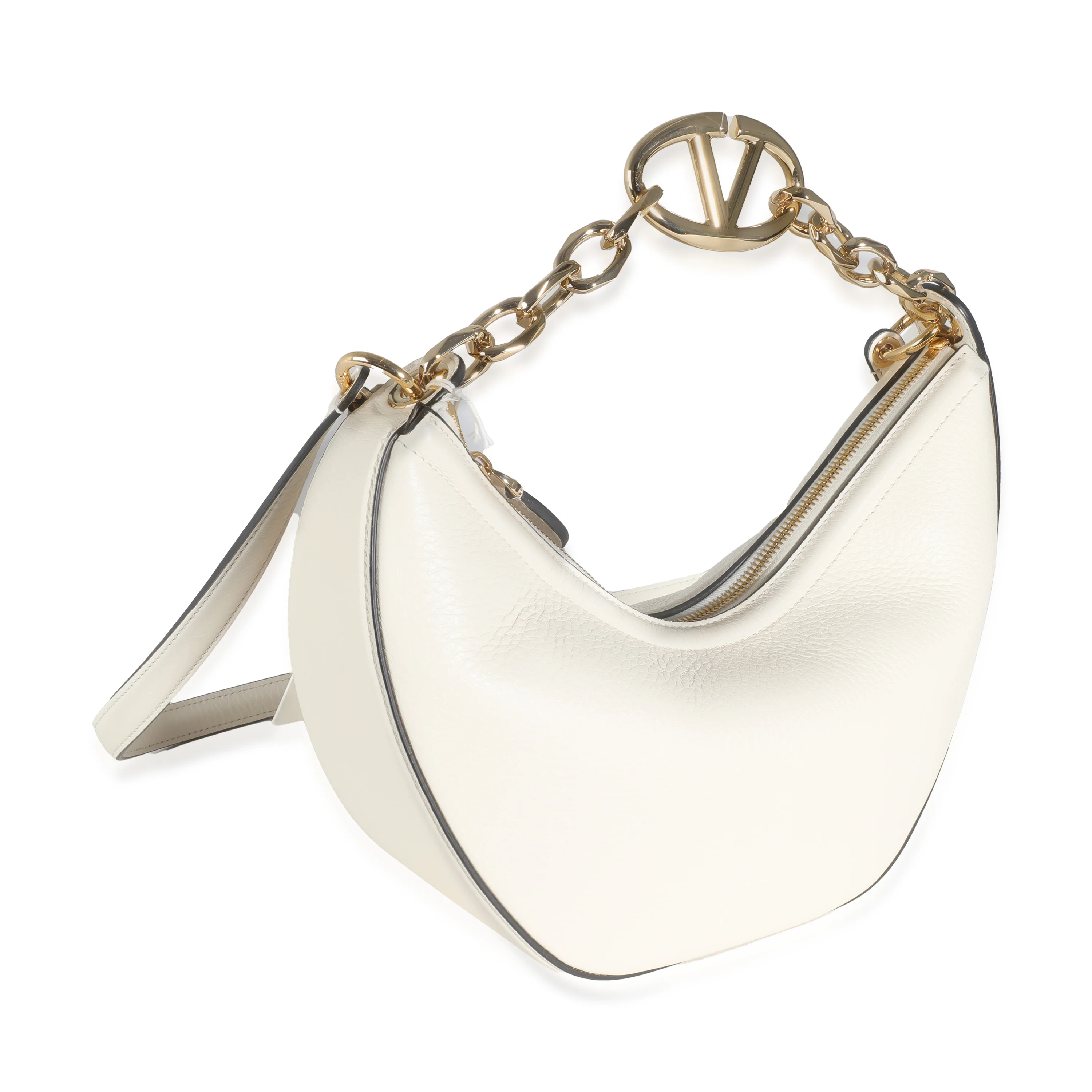 Ivory Nappa Small Vlogo Moon Hobo - Image 3