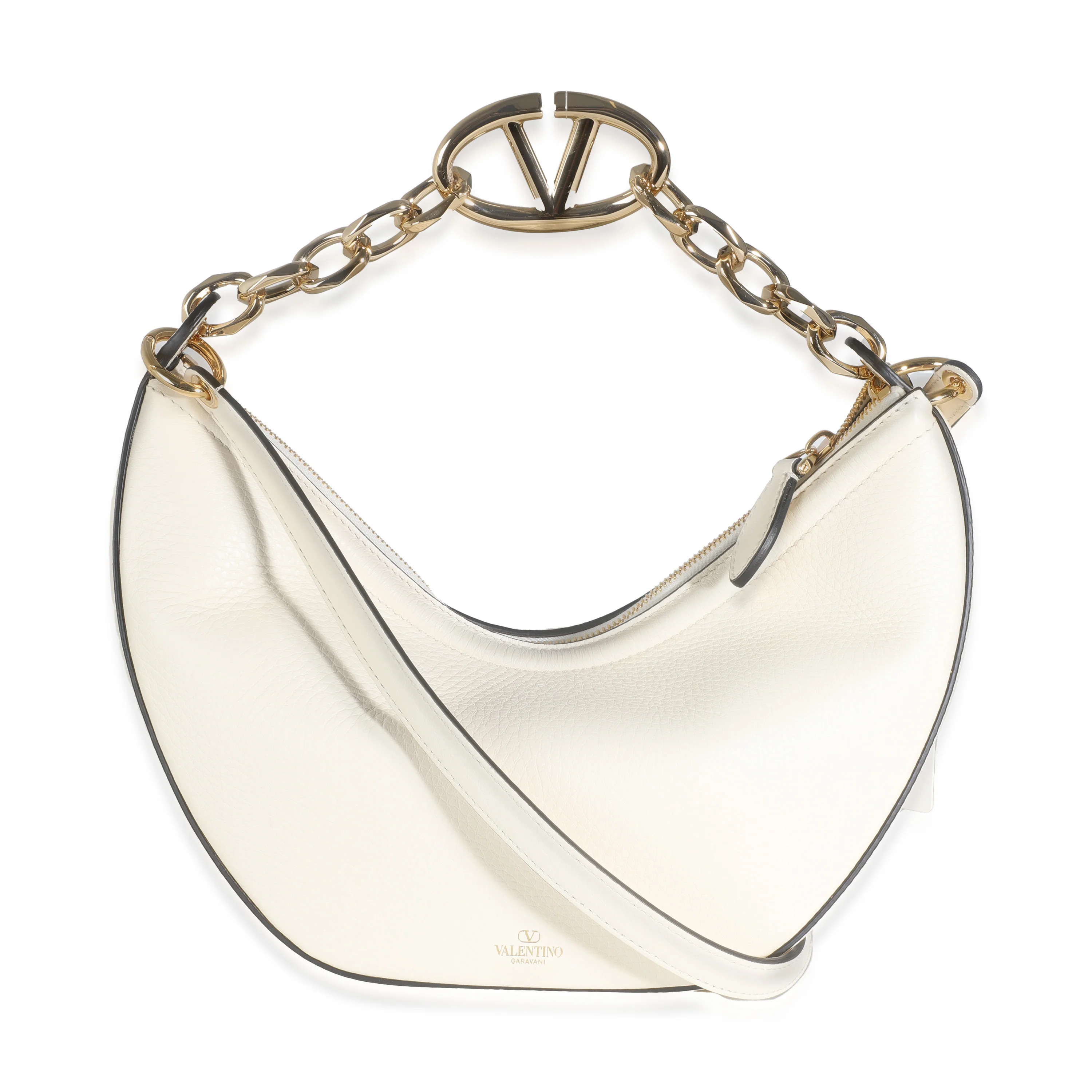 Ivory Nappa Small Vlogo Moon Hobo - Image 4