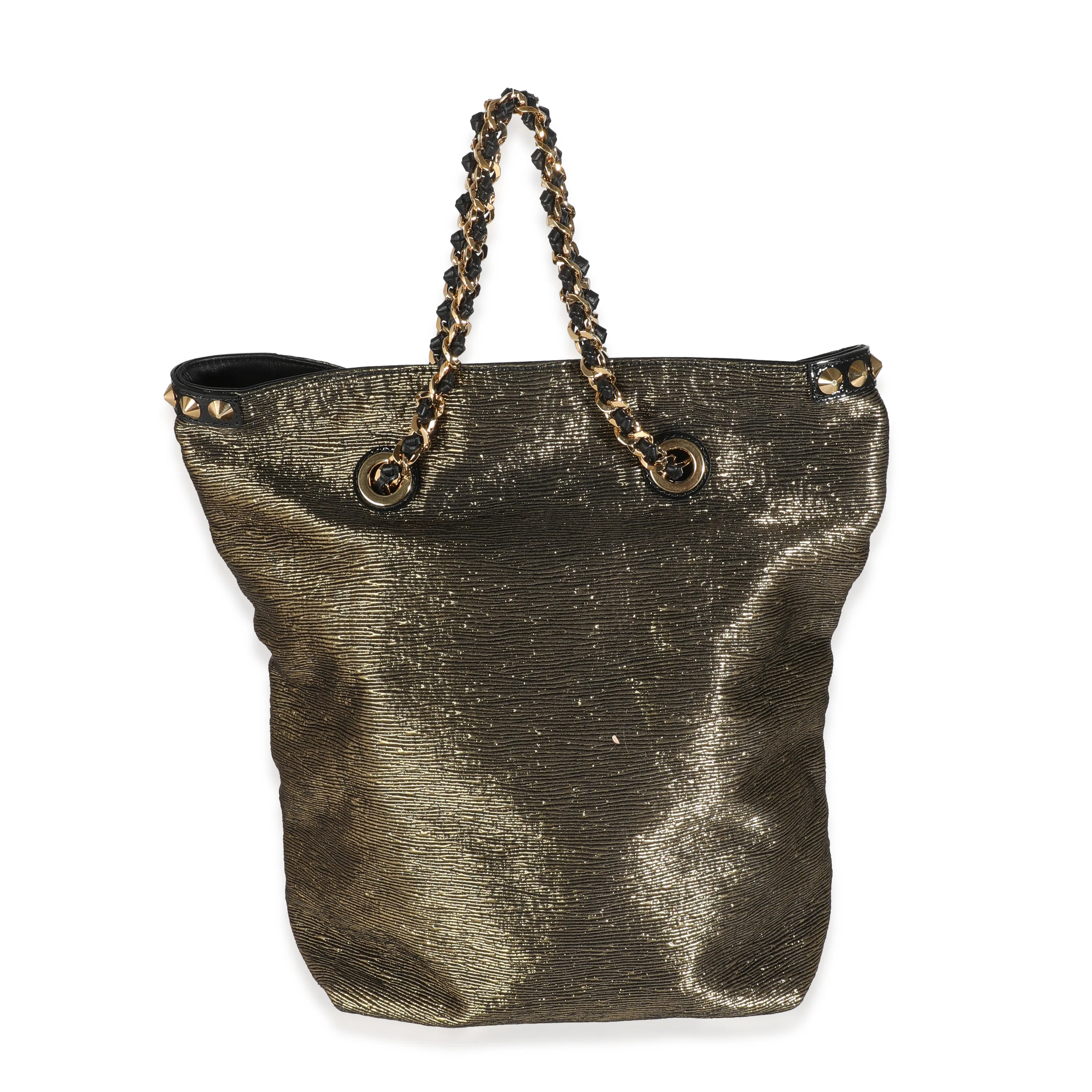 Gold Metallic Jacquard Double Jeu Tote - Image 4