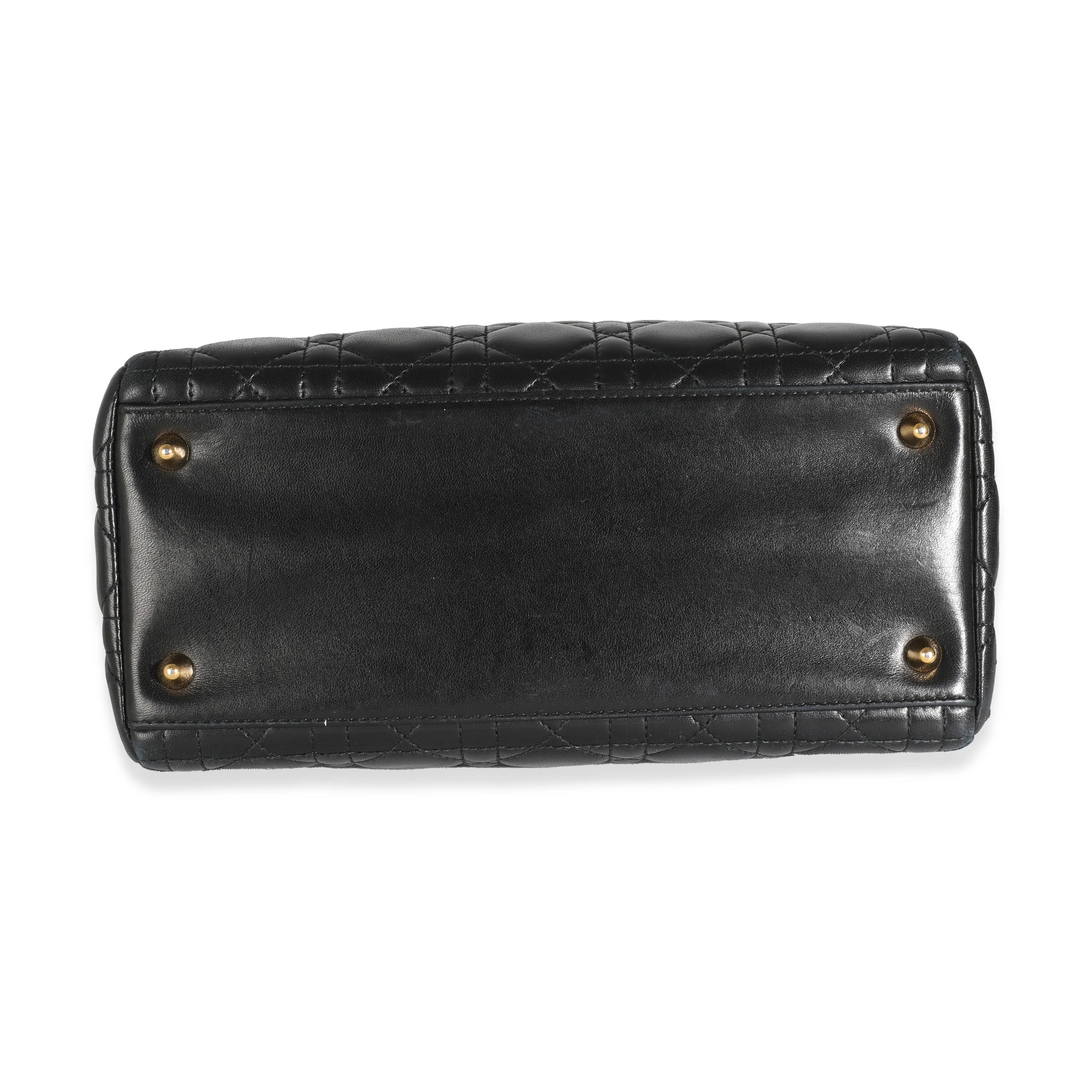 Vintage Black Lambskin Cannage Medium Lady Dior - Image 5