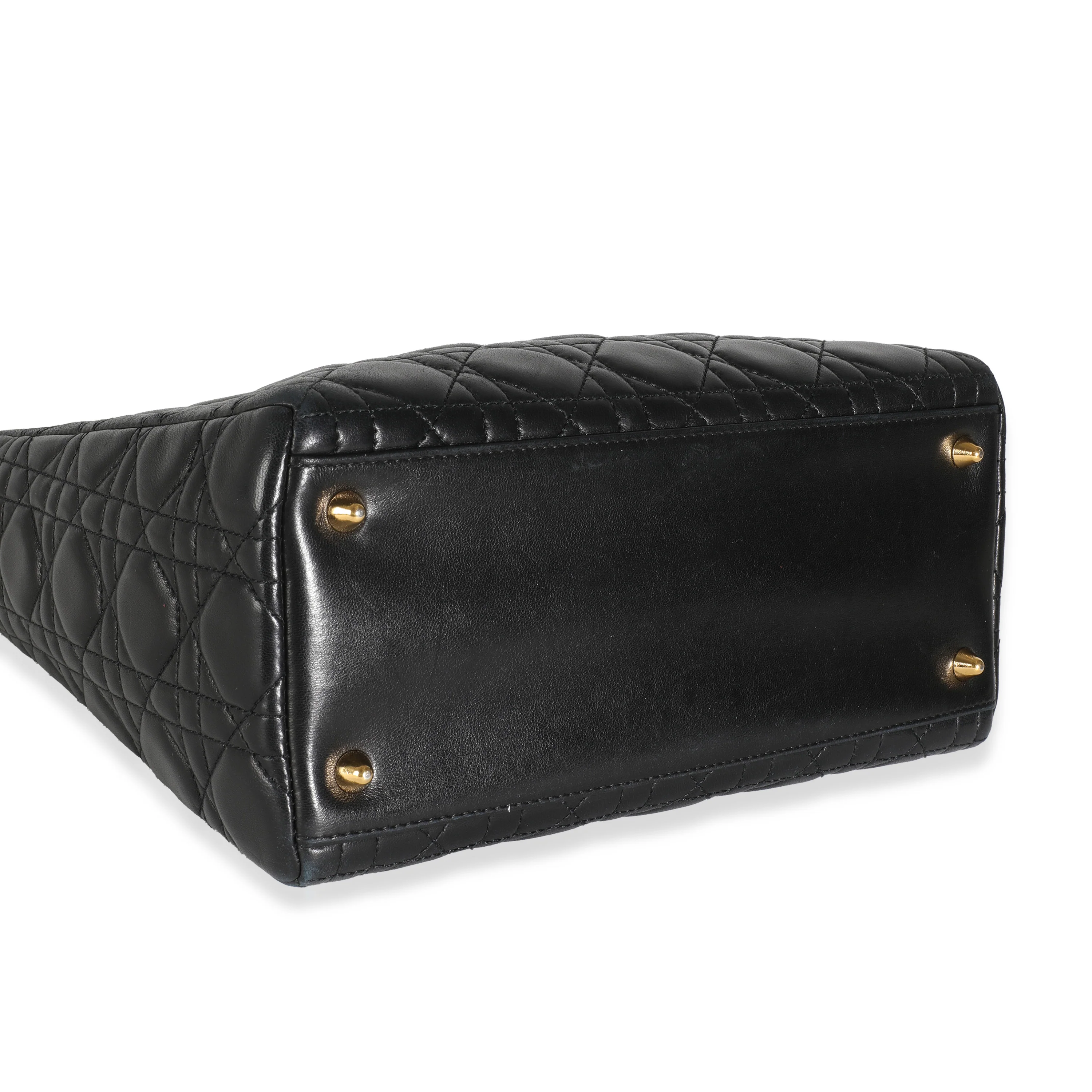 Vintage Black Lambskin Cannage Medium Lady Dior - Image 6