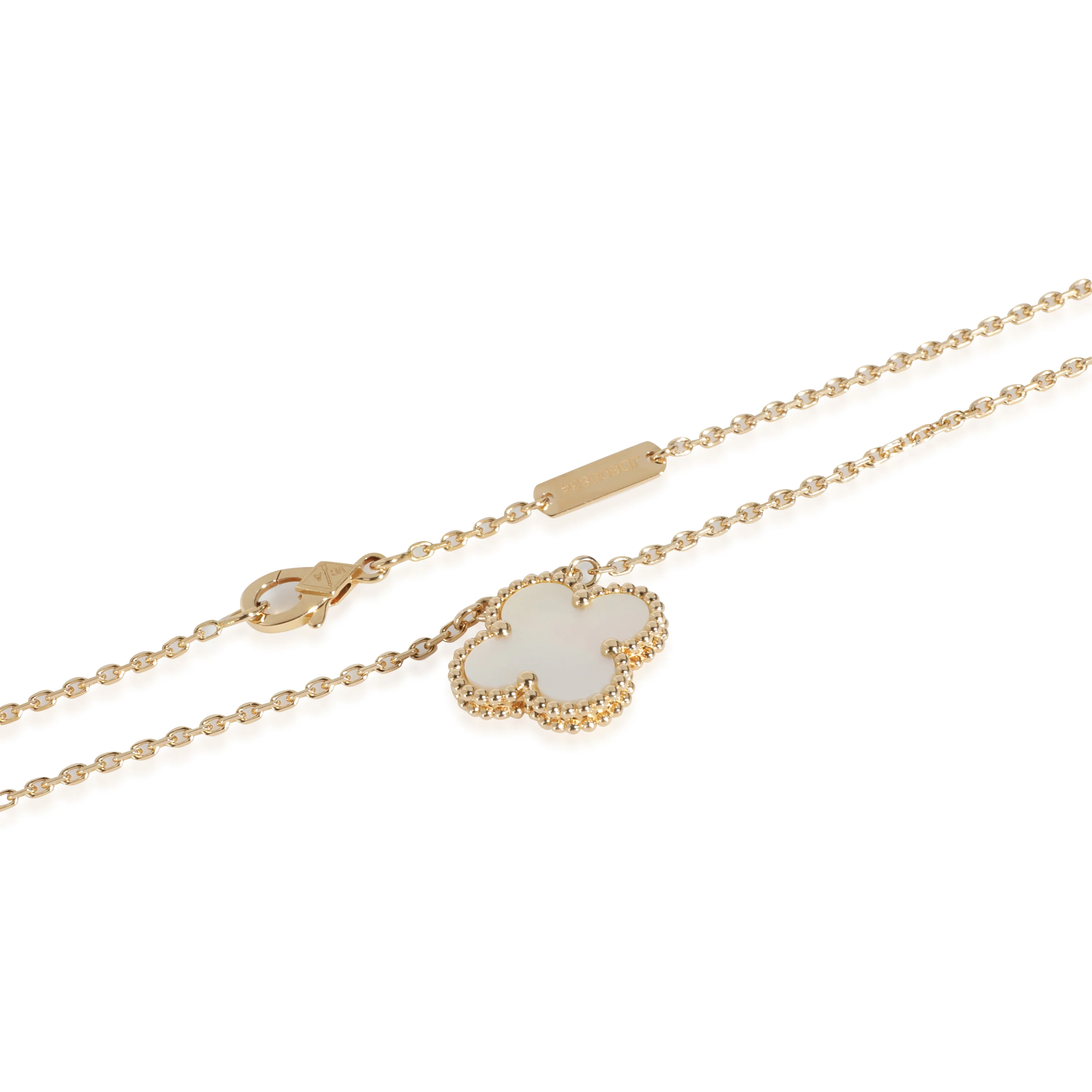 Mother Of Pearl Alhambra Pendant Necklace in 18k Yellow Gold - Image 3