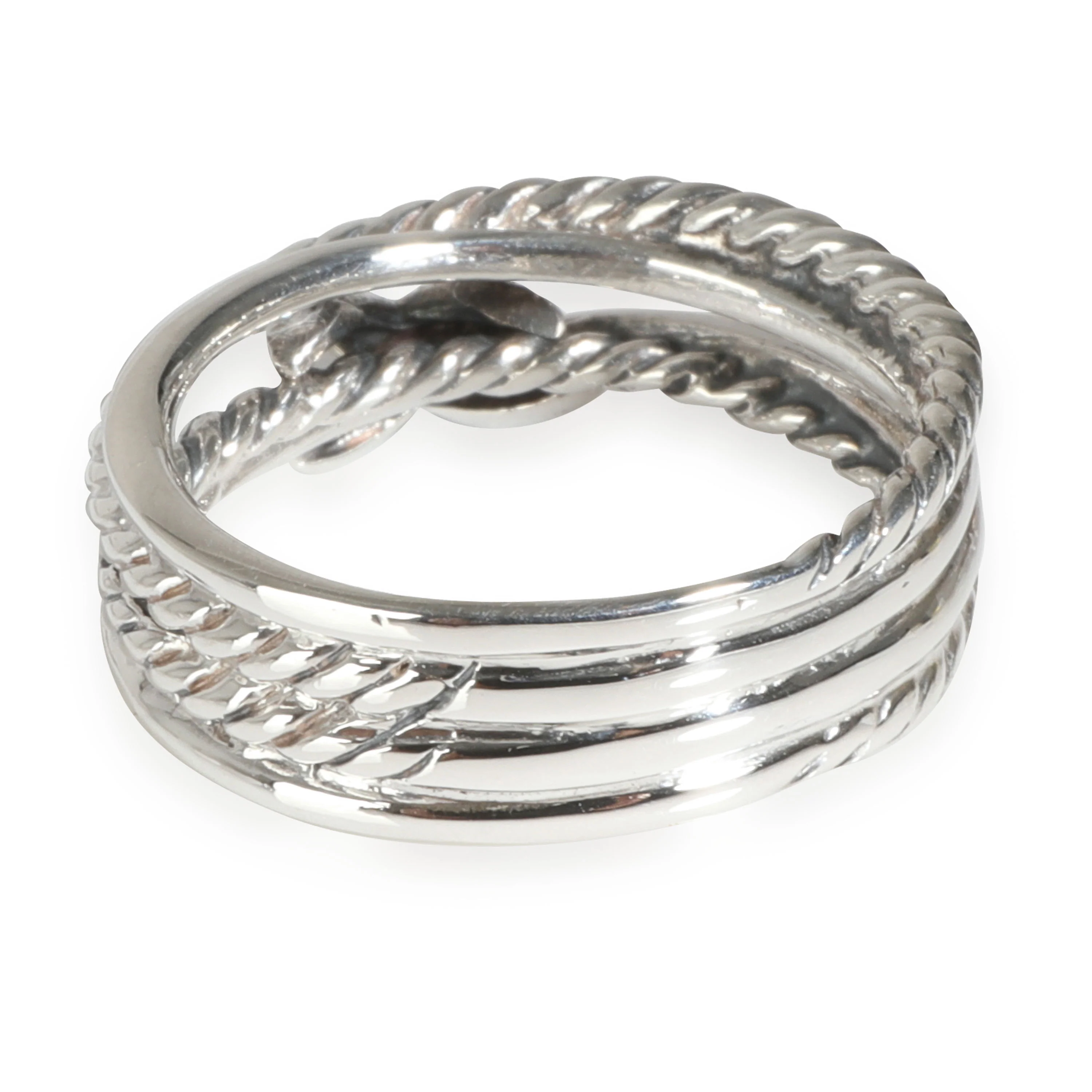 Crossover X Ring in  Sterling Silver 0.04 CTW - Image 4