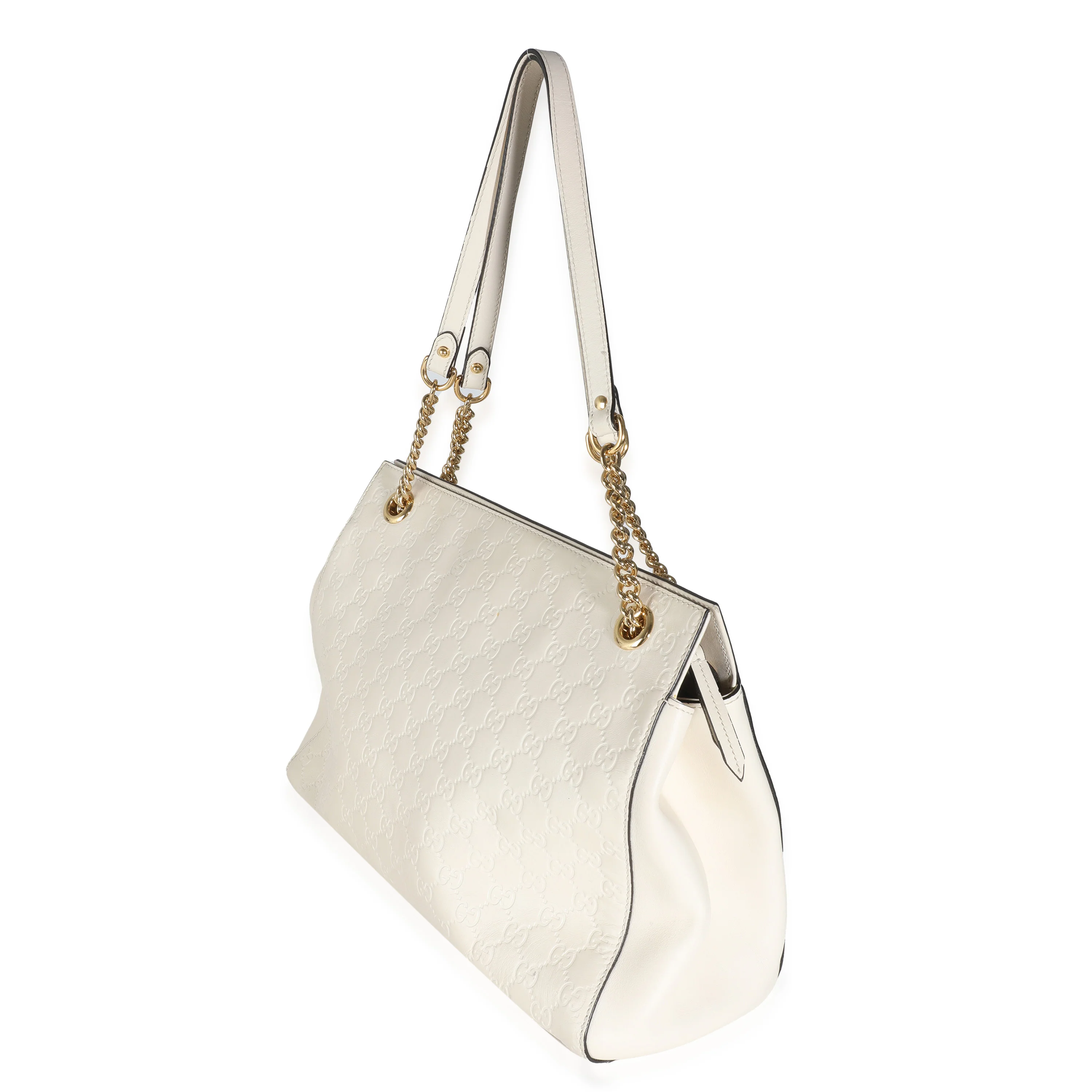 White GG Signature Soft Shoulder Bag - Image 2