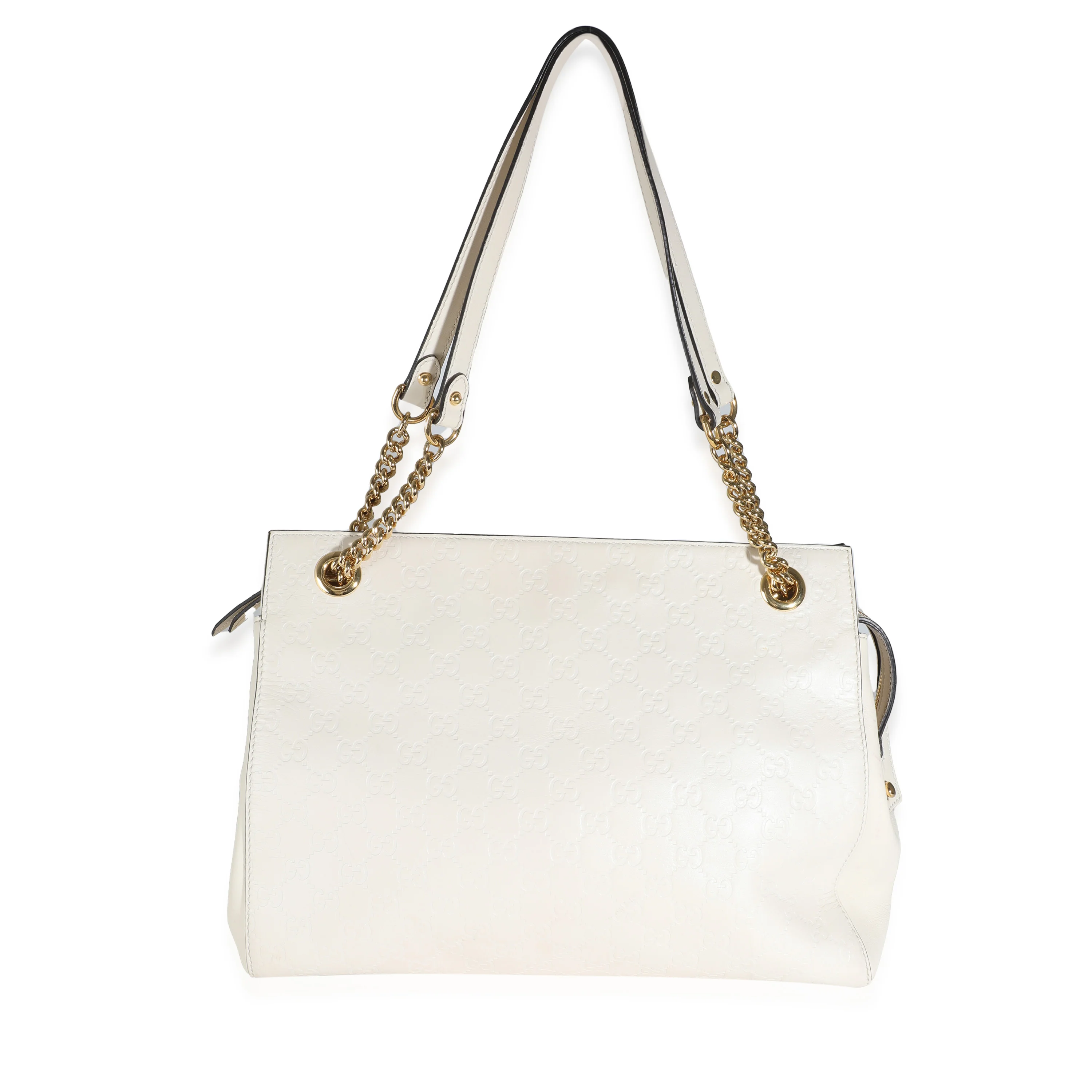 White GG Signature Soft Shoulder Bag - Image 4