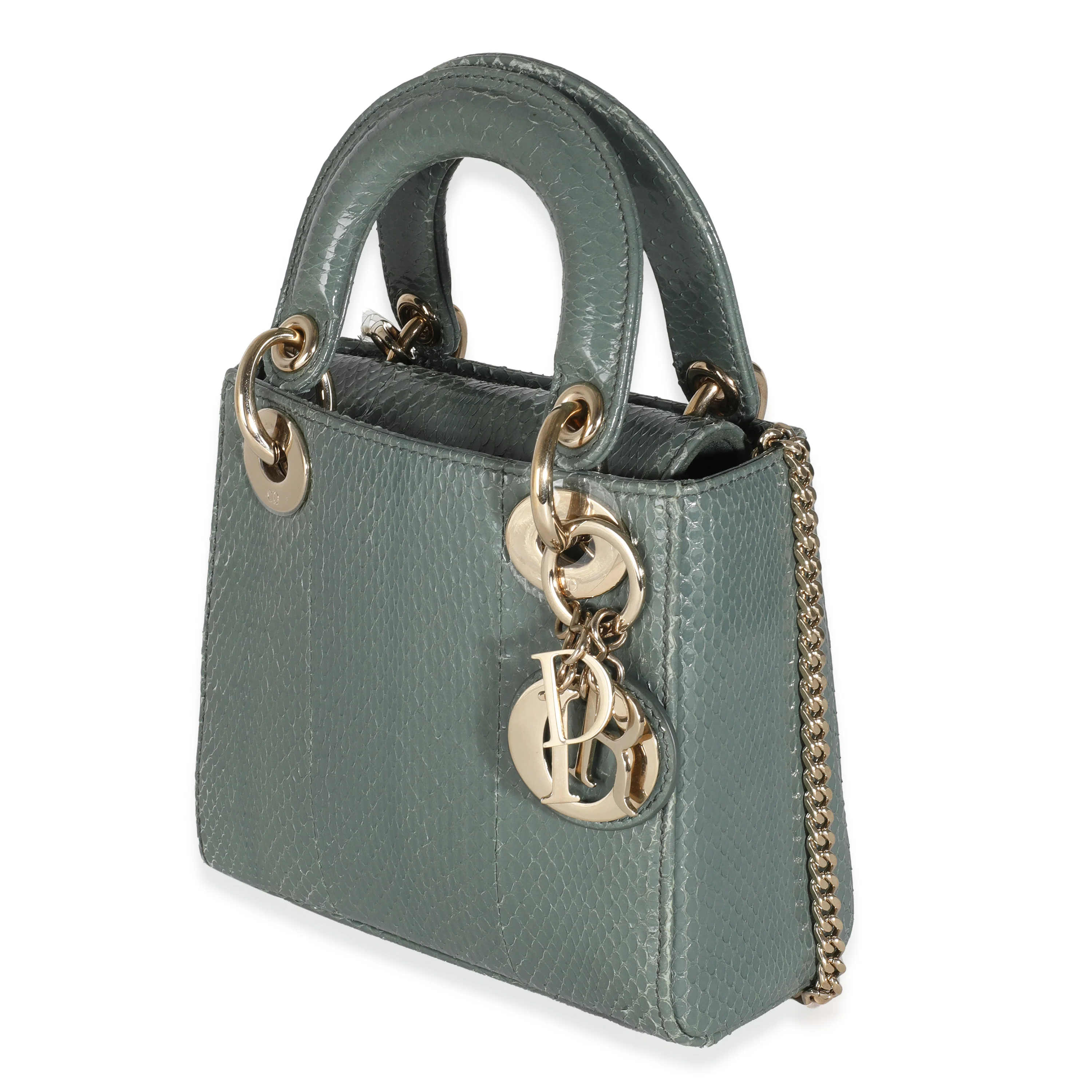 Light Blue Python Mini Lady Dior - Image 2