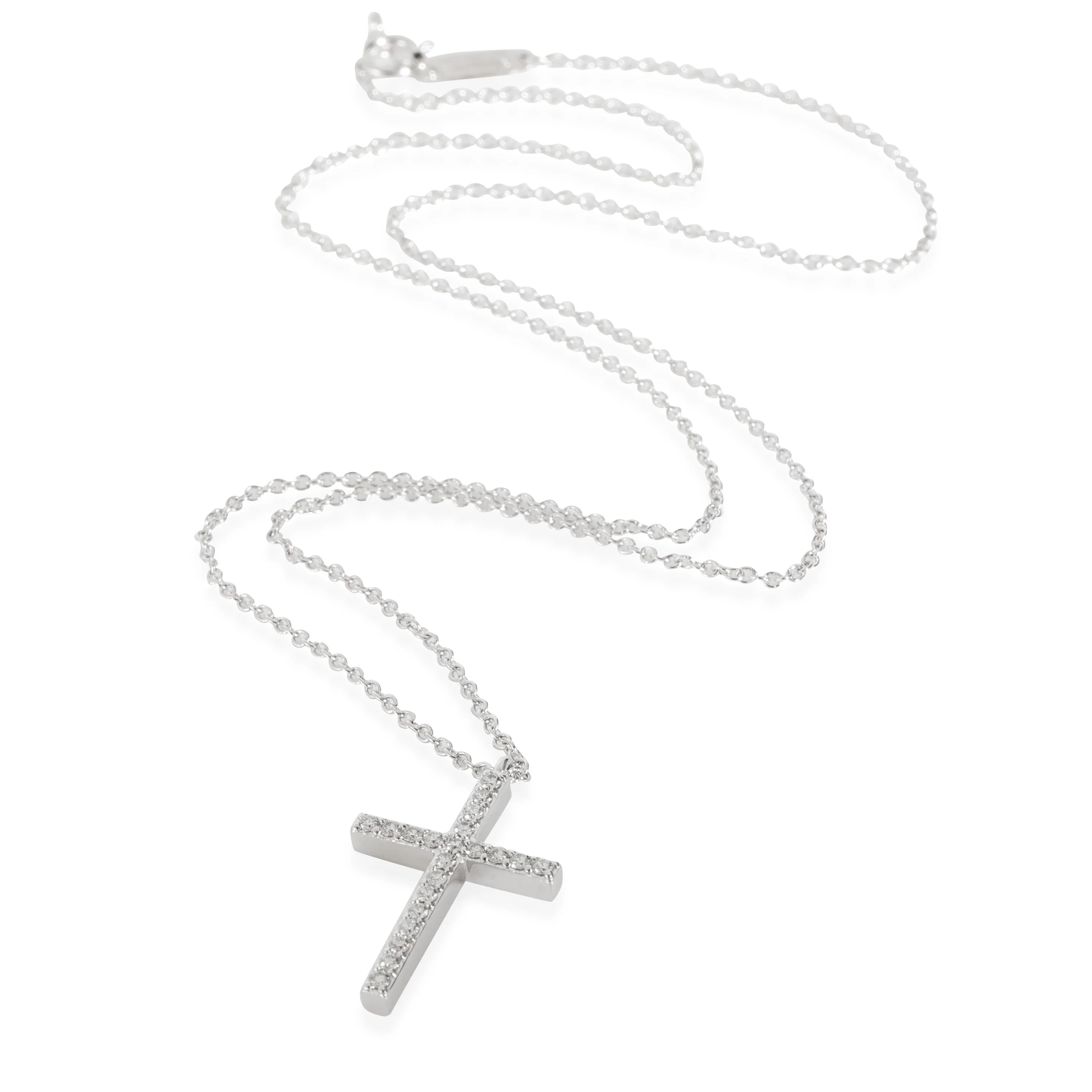 Diamond Cross Pendant in 18k White Gold 0.15 CTW - Image 2