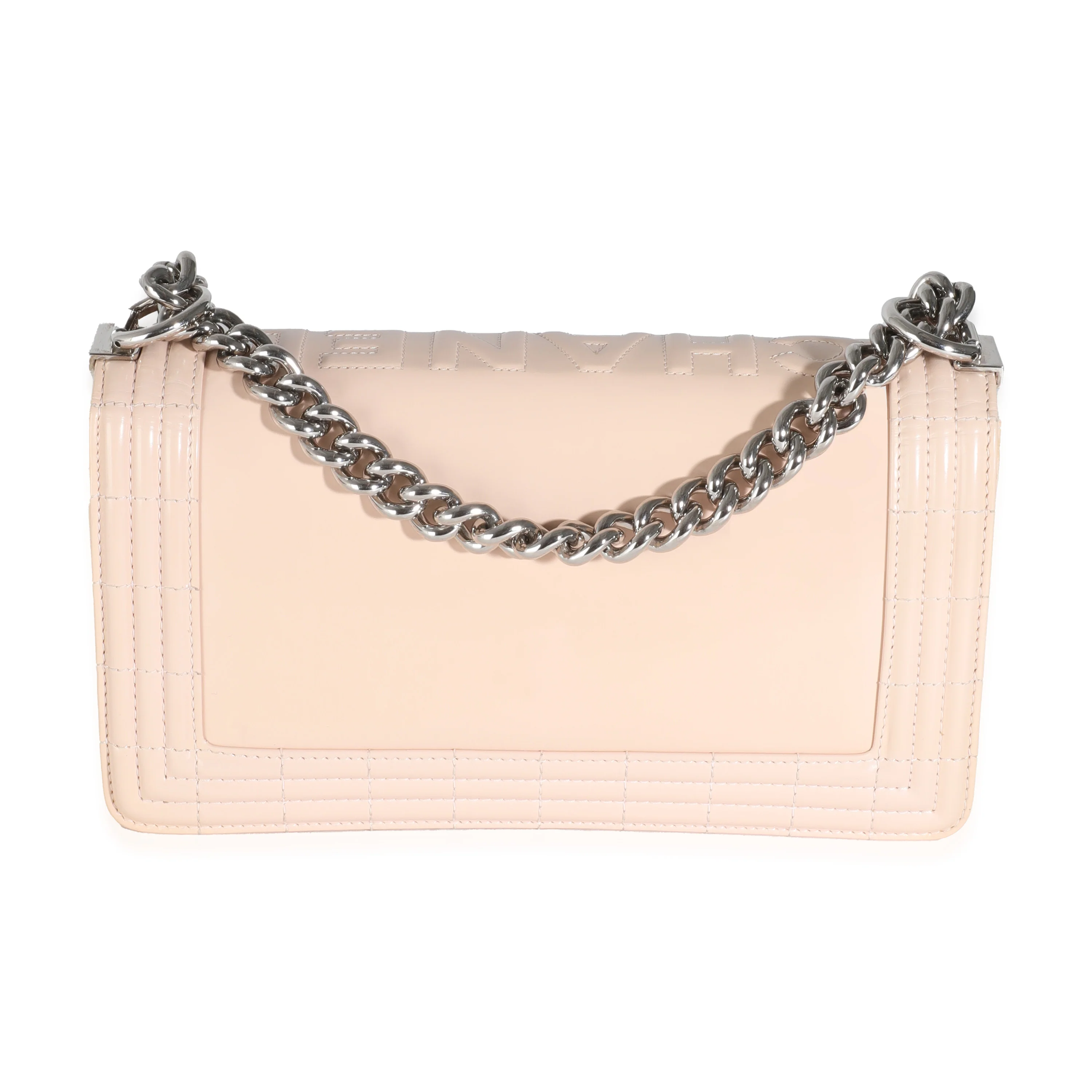 Beige Glazed Calfskin Old Medium Boy Bag - Image 4