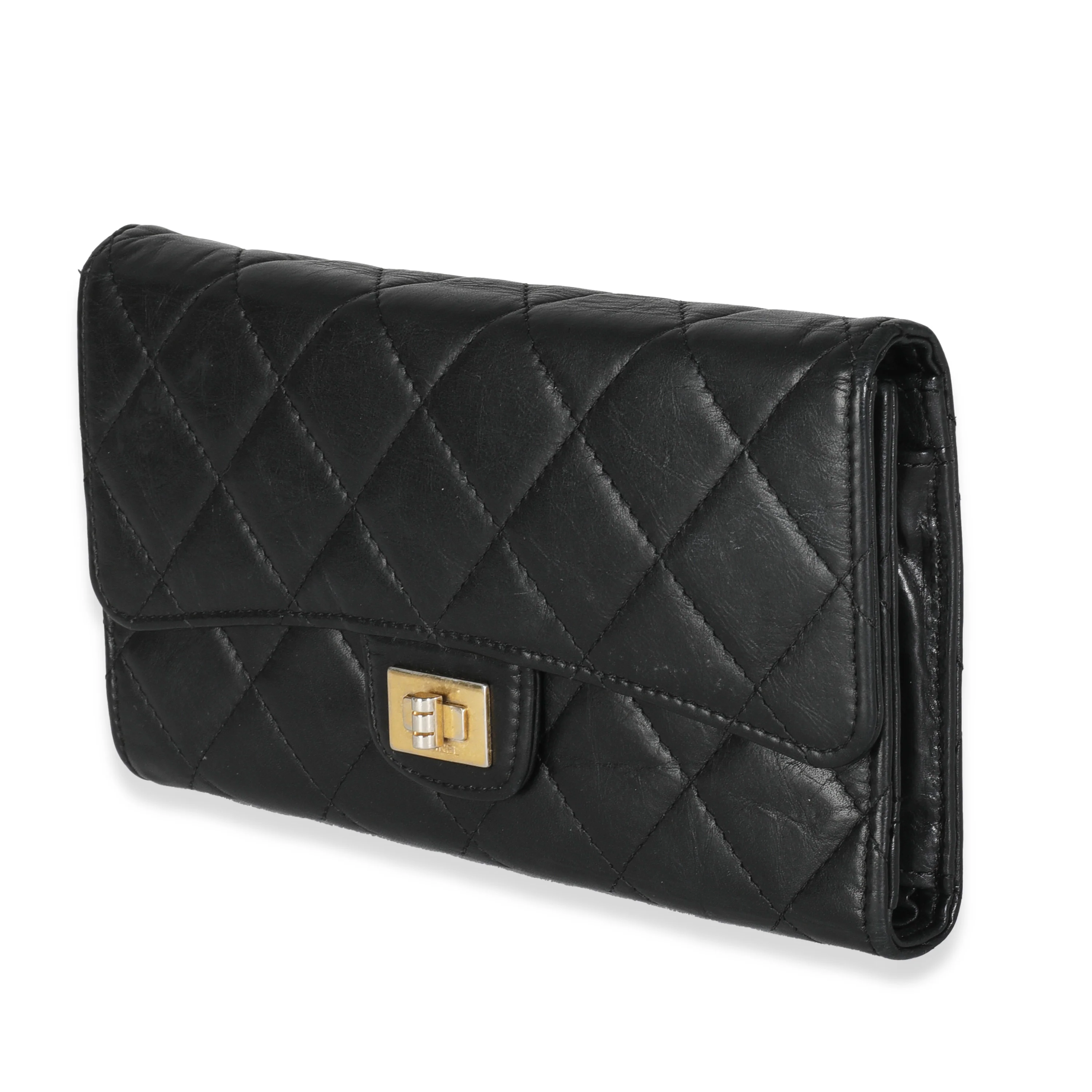 Black Quilted Lambskin Reissue Flap Wallet - Image 2