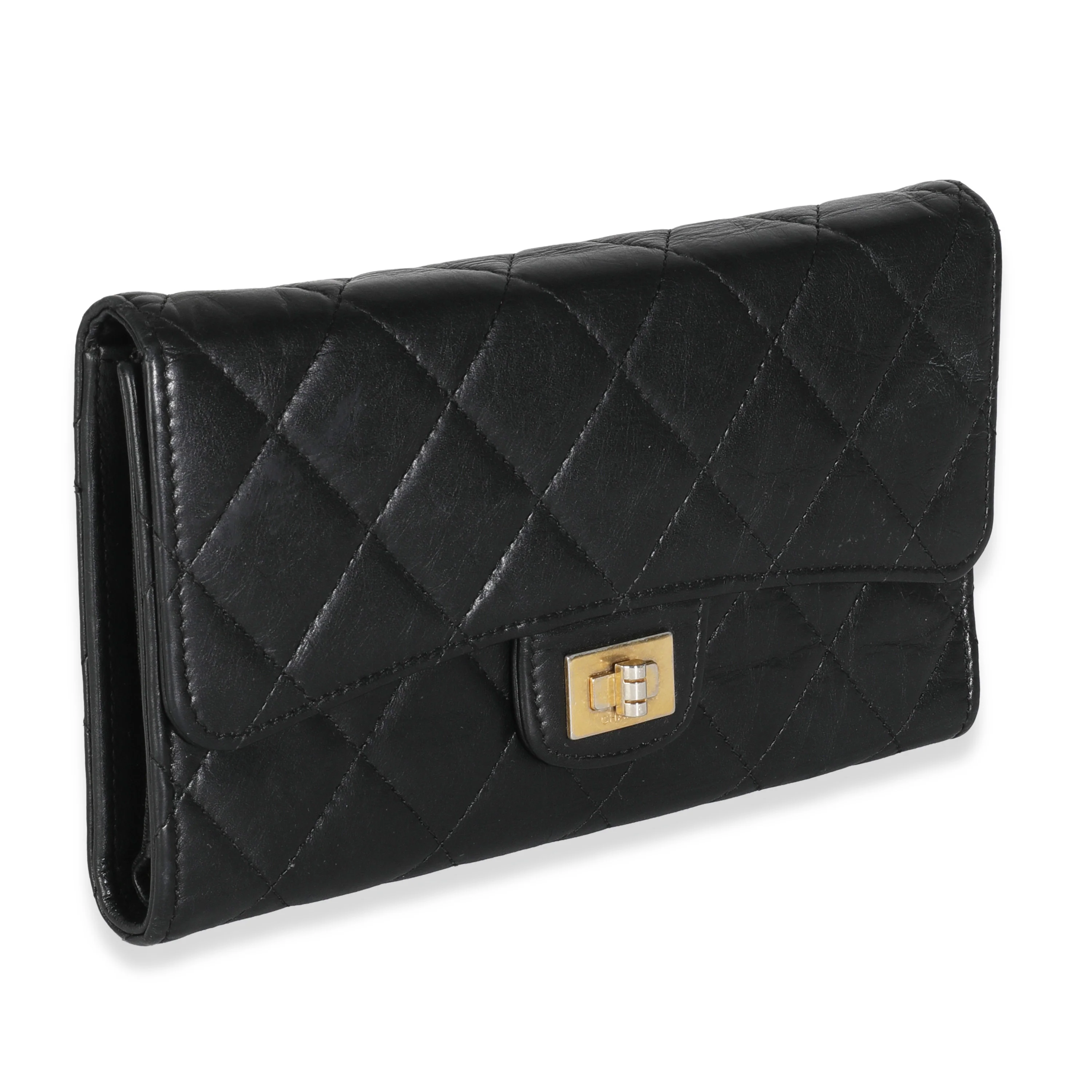 Black Quilted Lambskin Reissue Flap Wallet - Image 3