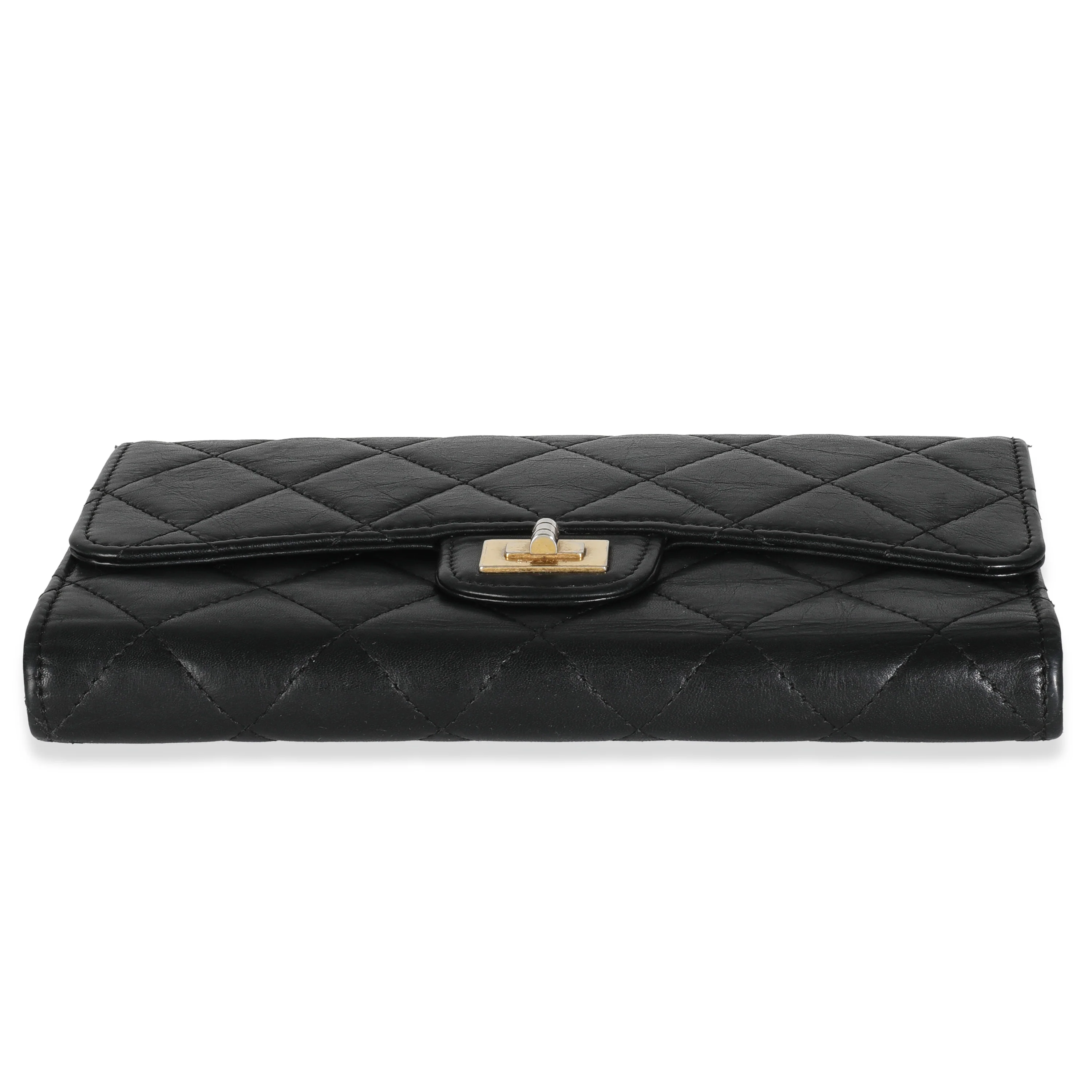 Black Quilted Lambskin Reissue Flap Wallet - Image 5