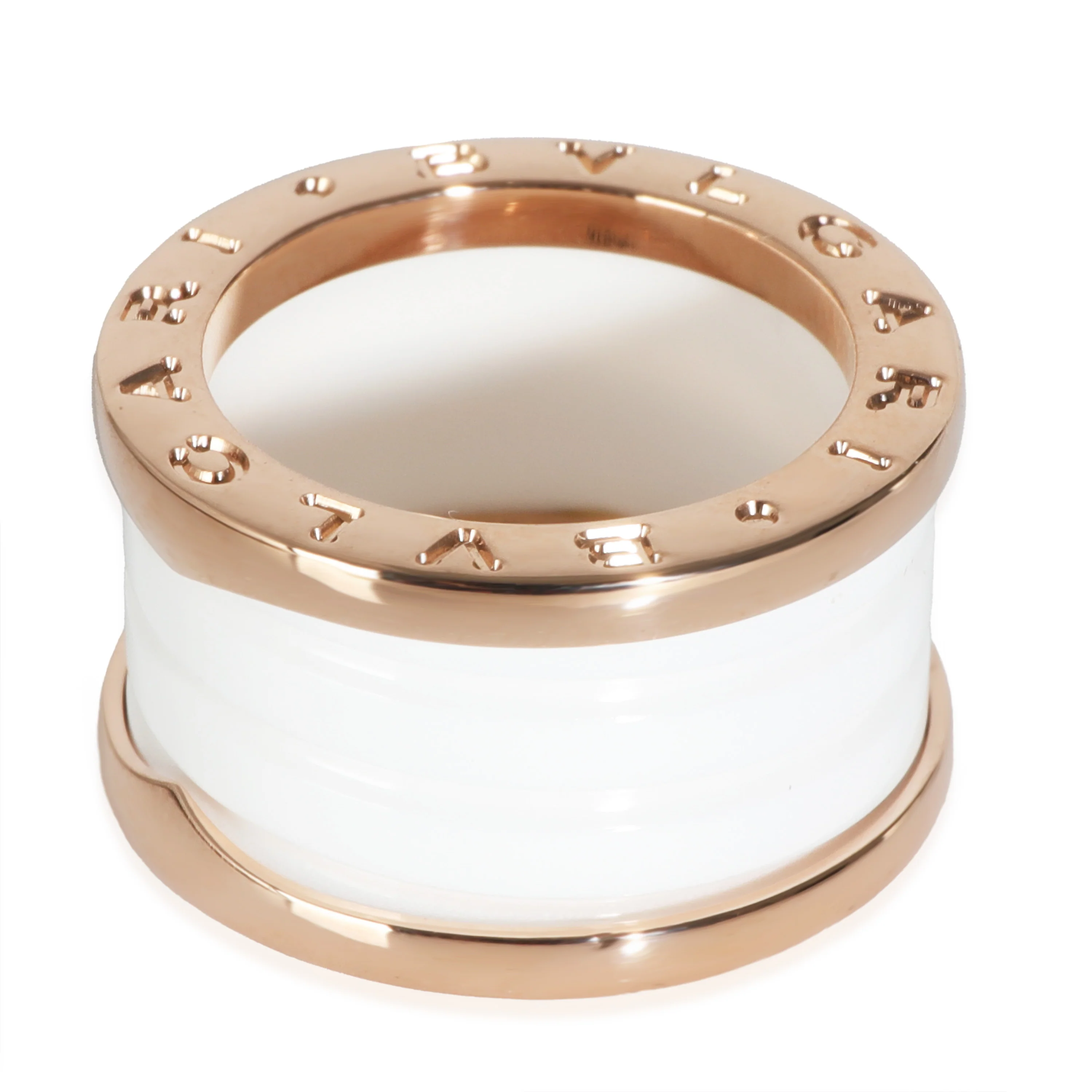 B.zero1 Ring in 18k Rose Gold & White Ceramic - Image 2