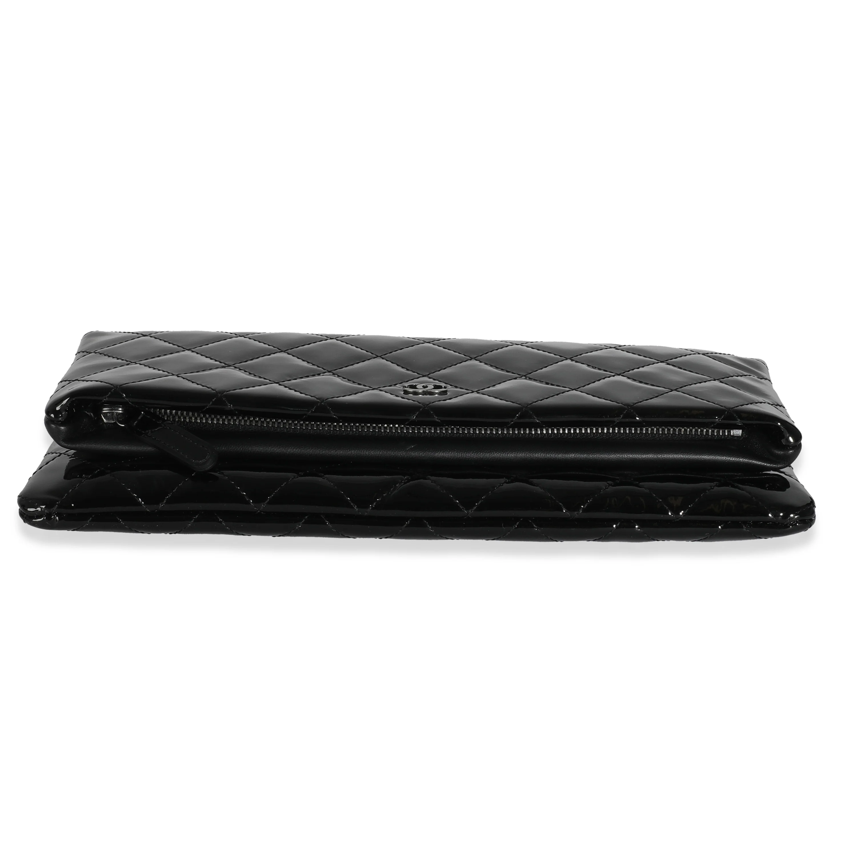 14B Black Quilted Patent Beauty CC Flap Clutch - Image 5