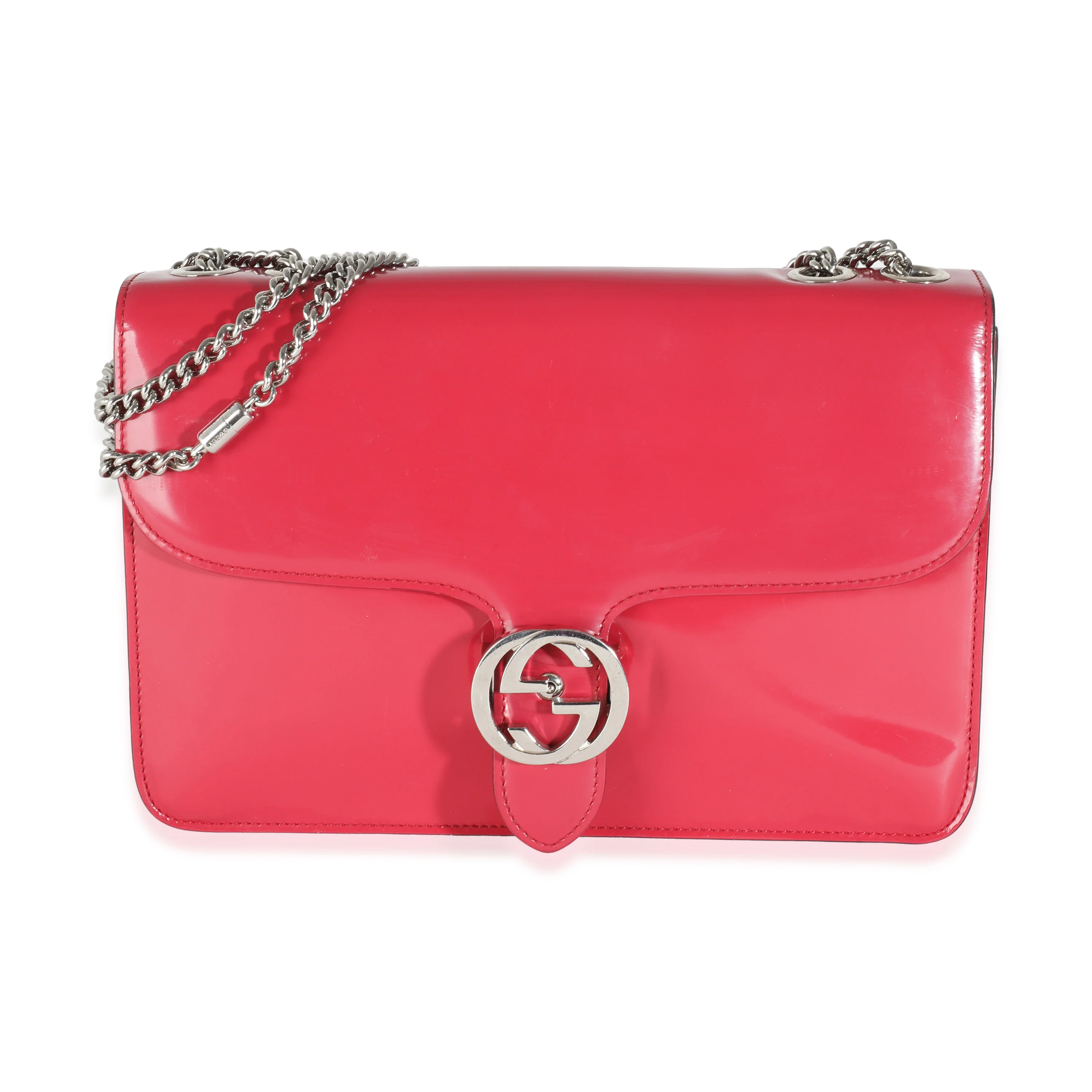 Pink Lux Calfskin Medium Interlocking G Shoulder Bag