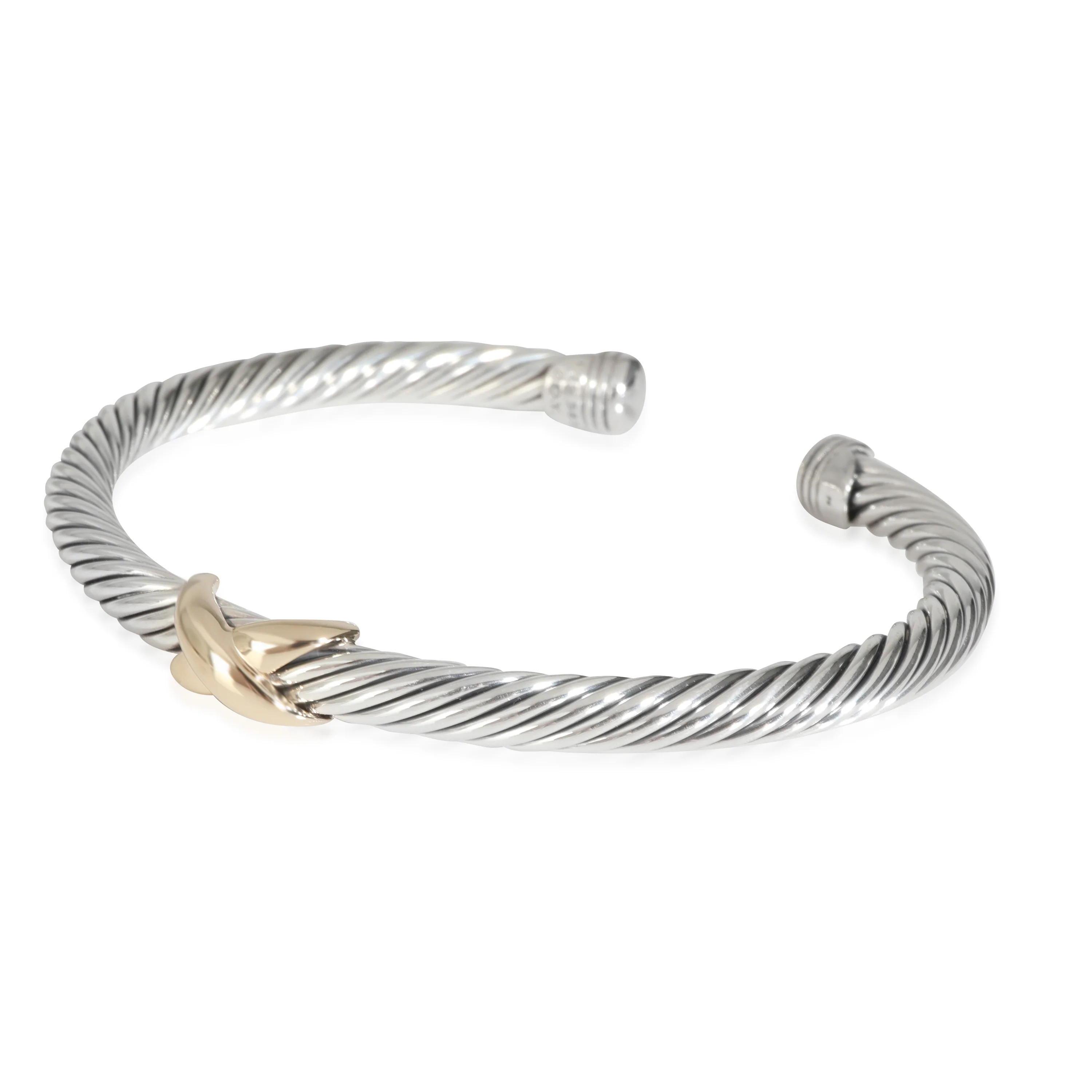 Cable X Bracelet in 14k Yellow Gold/Sterling Silver - Image 2