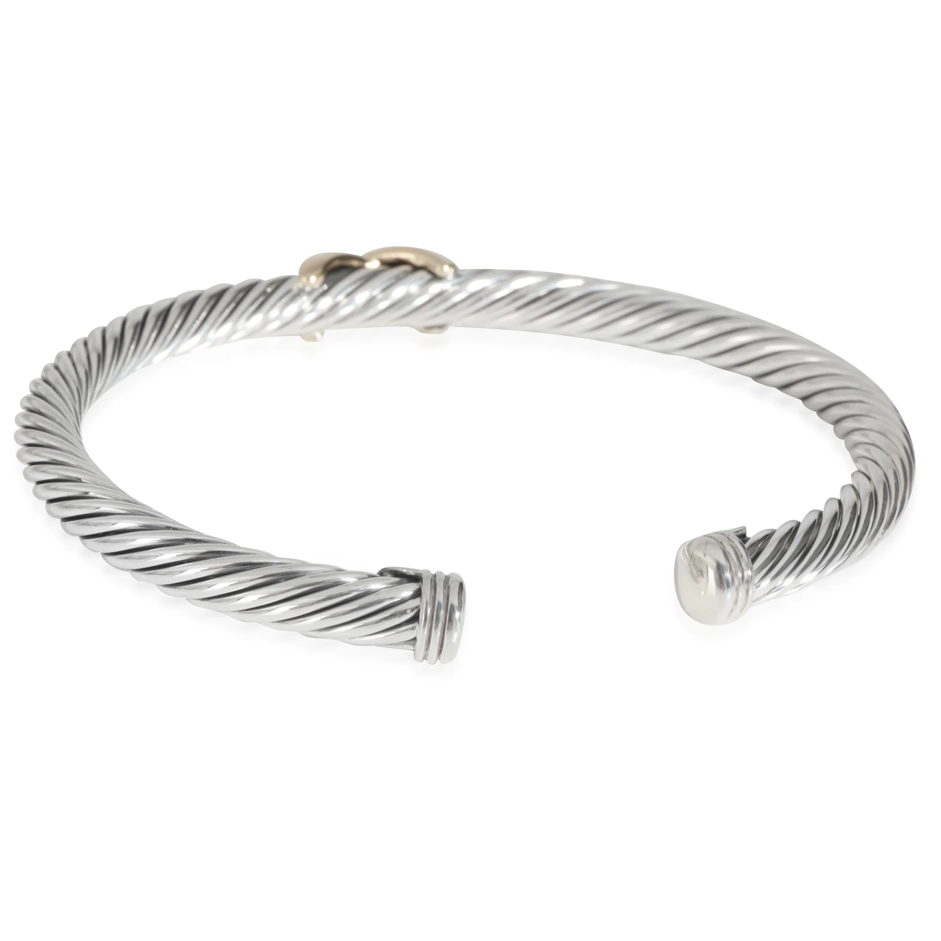 Cable X Bracelet in 14k Yellow Gold/Sterling Silver - Image 4