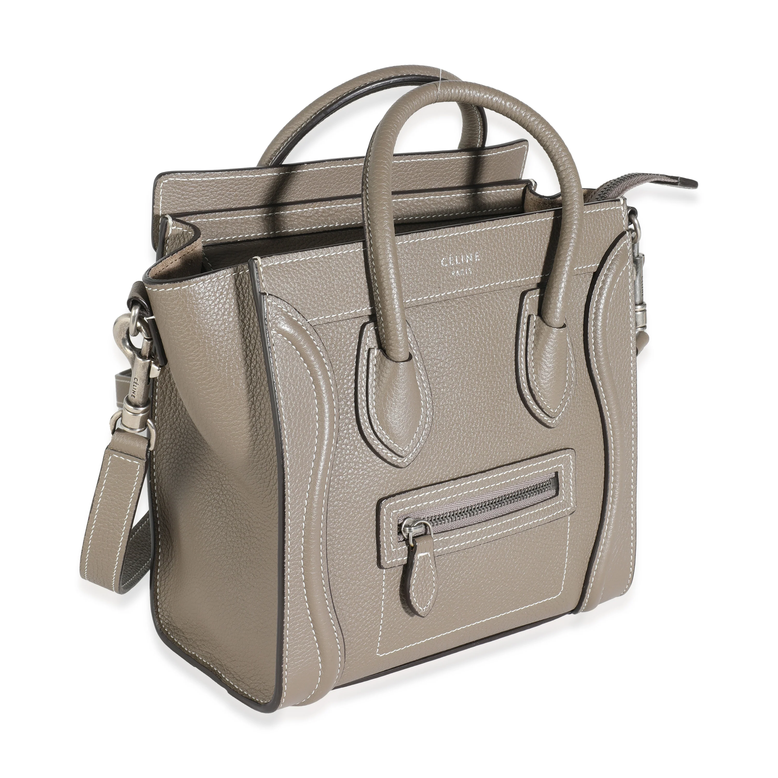 Taupe Drummed Calfskin Nano Luggage - Image 3