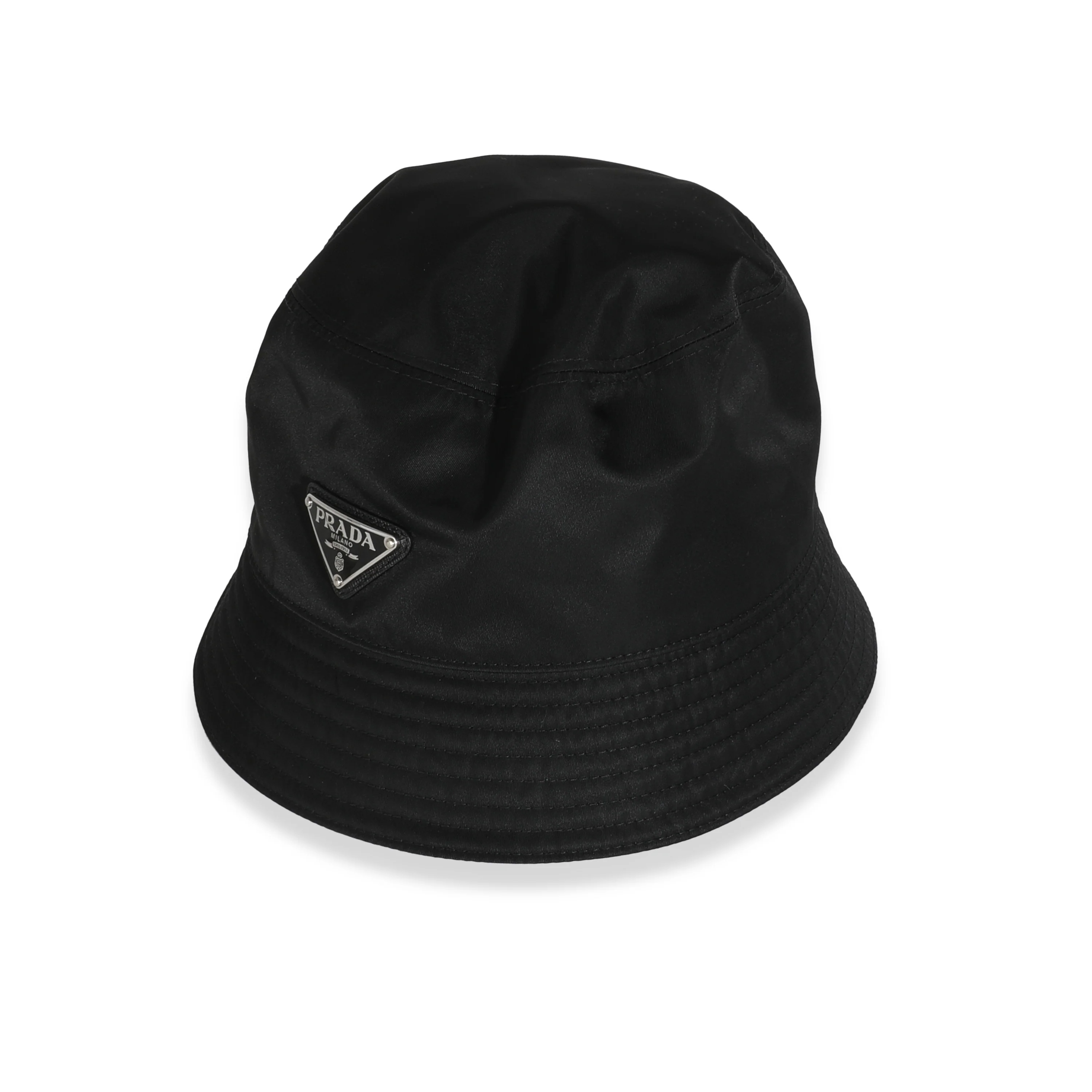 Black Re-Nylon Triangle Logo Bucket Hat M - Image 2