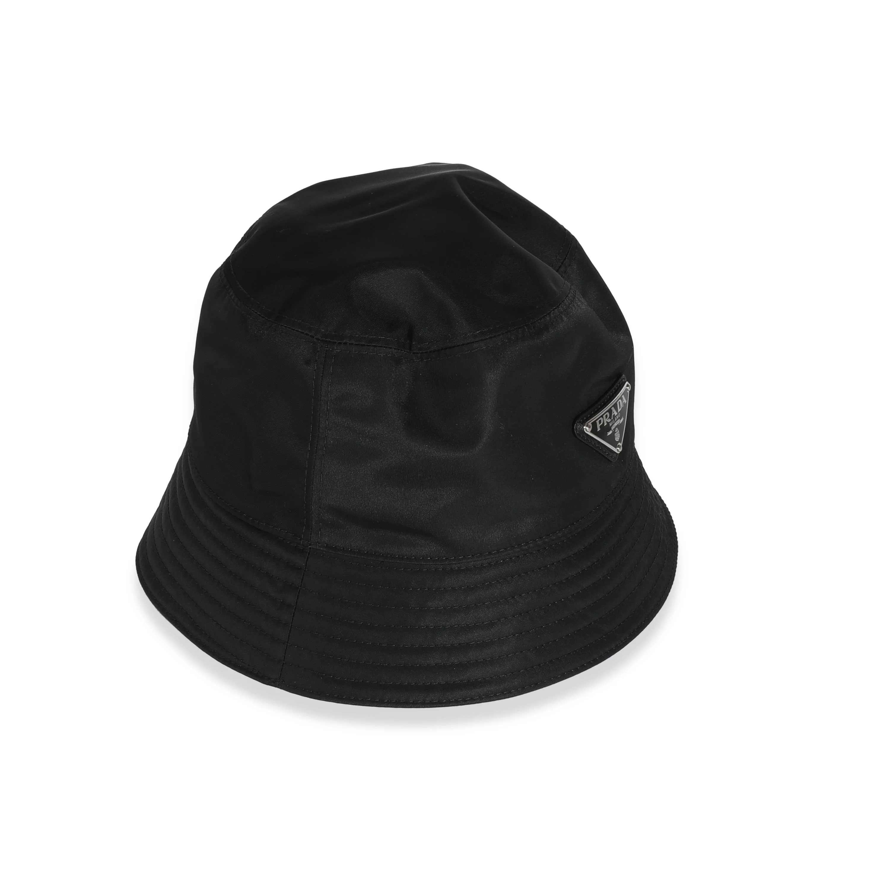 Black Re-Nylon Triangle Logo Bucket Hat M - Image 3