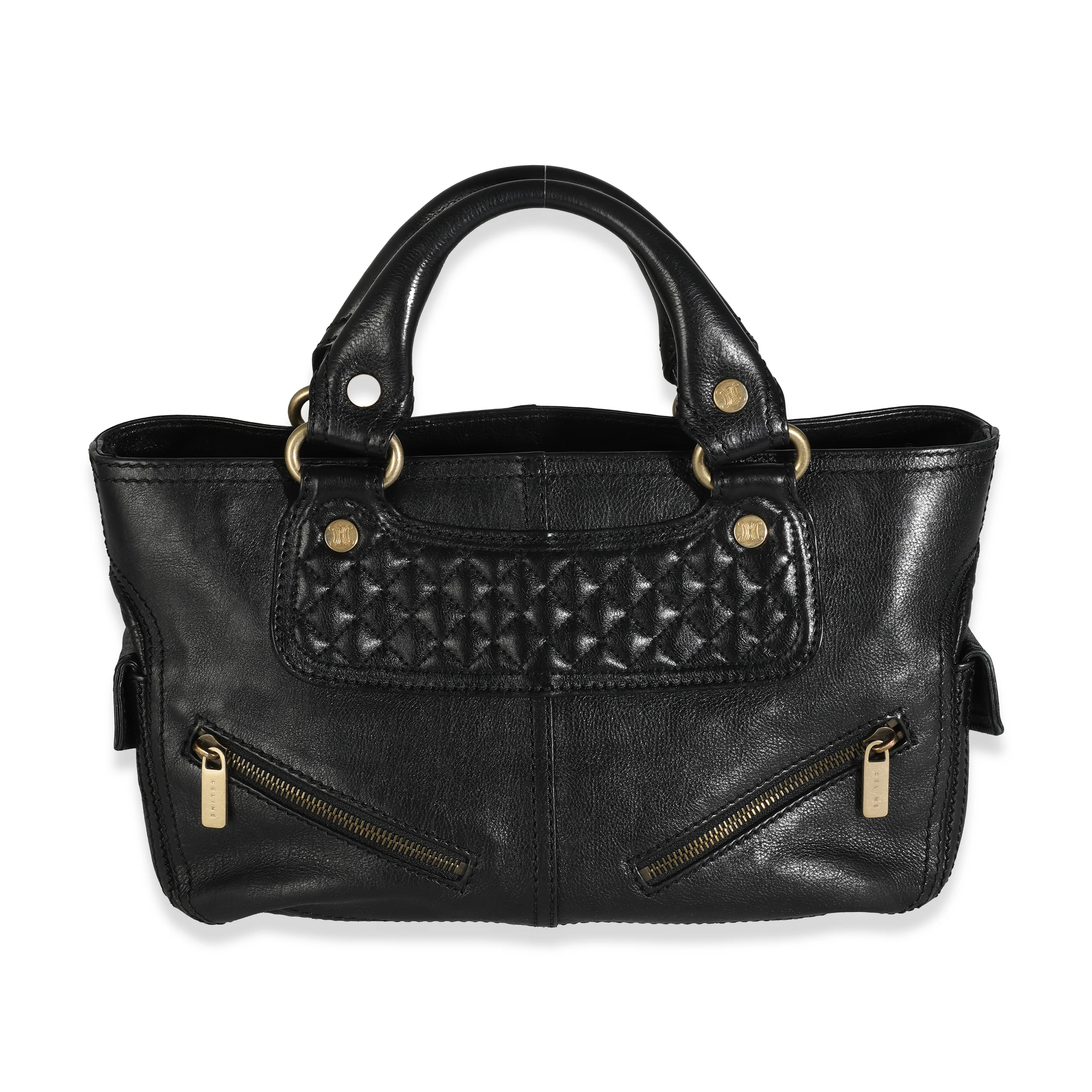 Vintage Black Leather Front Pocket Boogie Bag