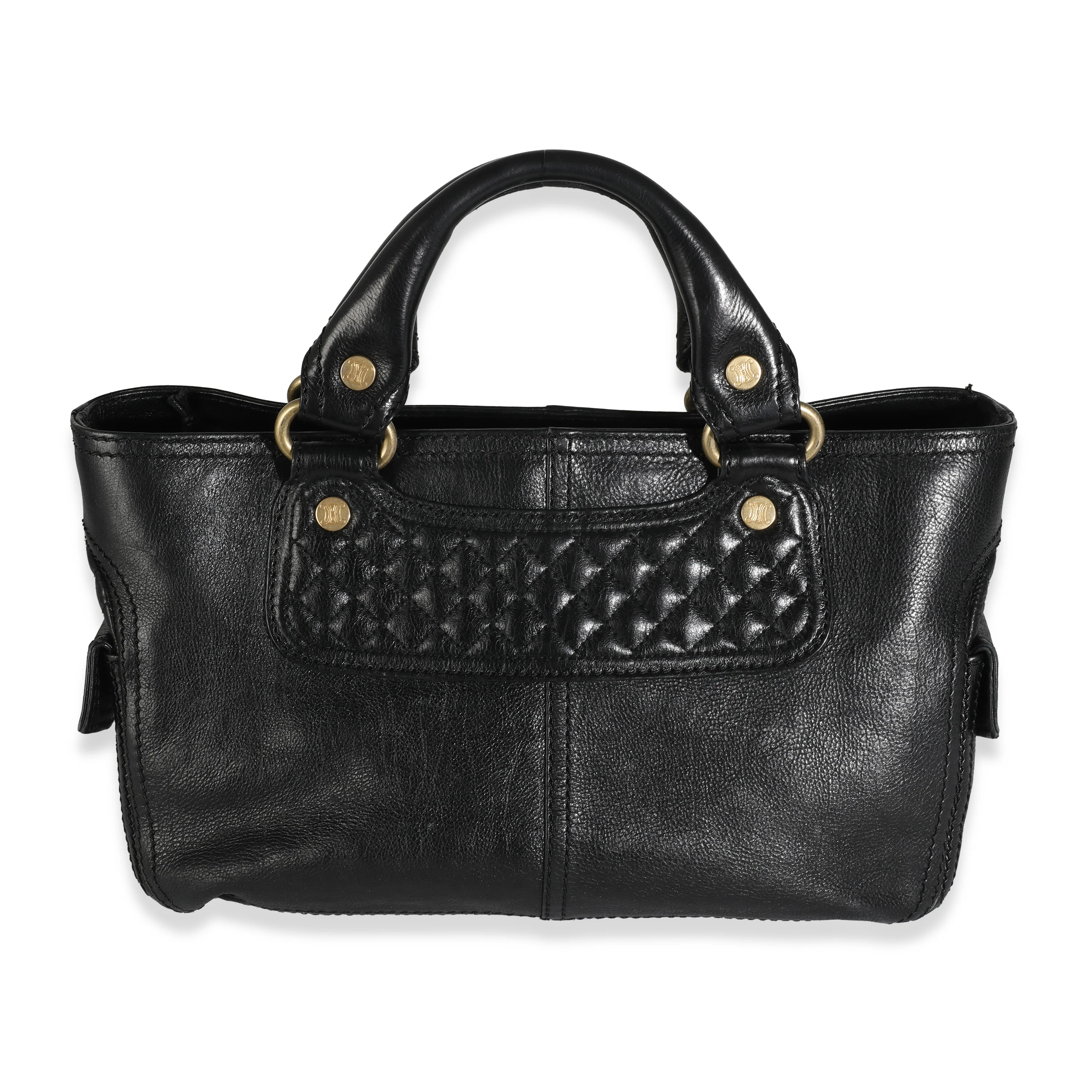 Vintage Black Leather Front Pocket Boogie Bag - Image 4