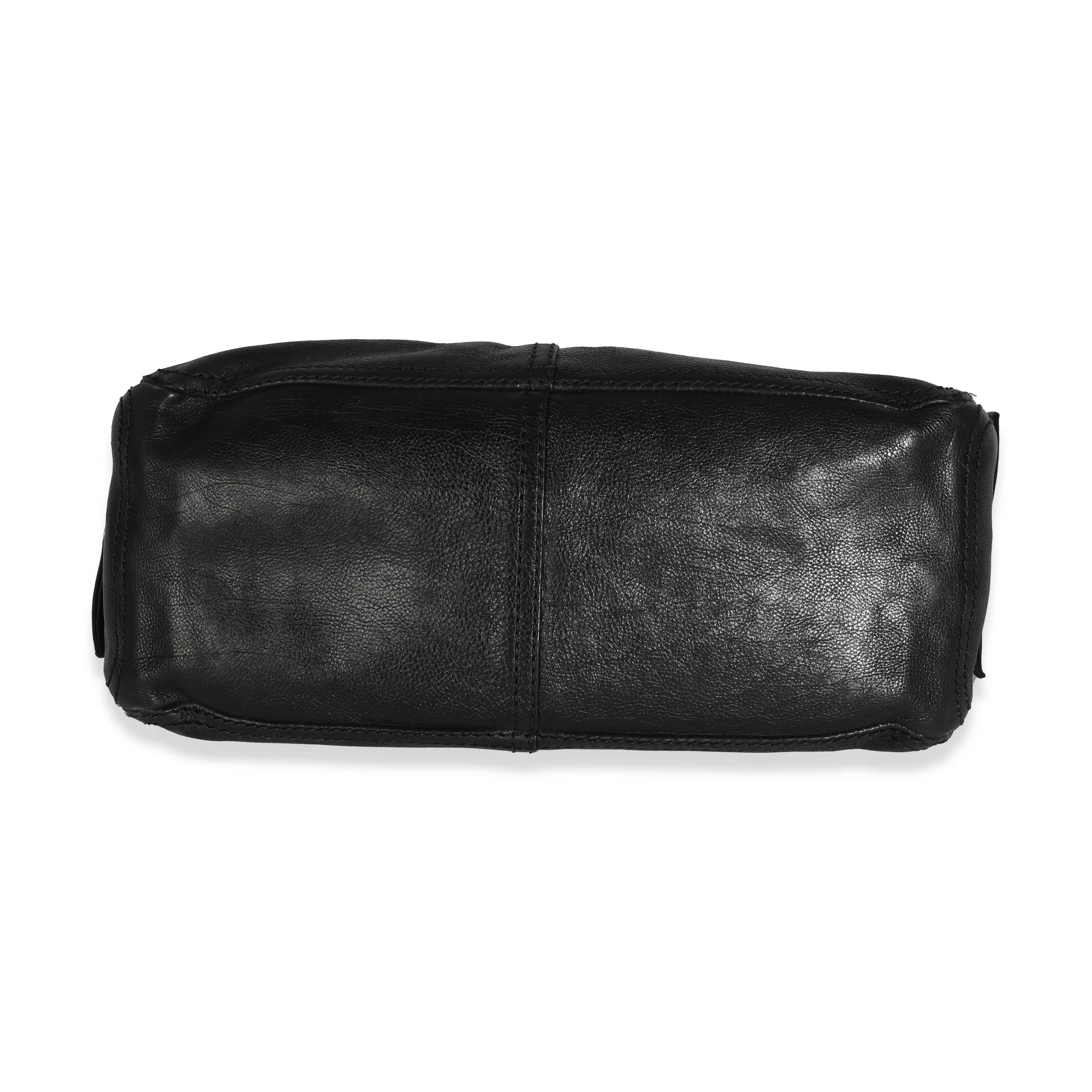 Vintage Black Leather Front Pocket Boogie Bag - Image 8