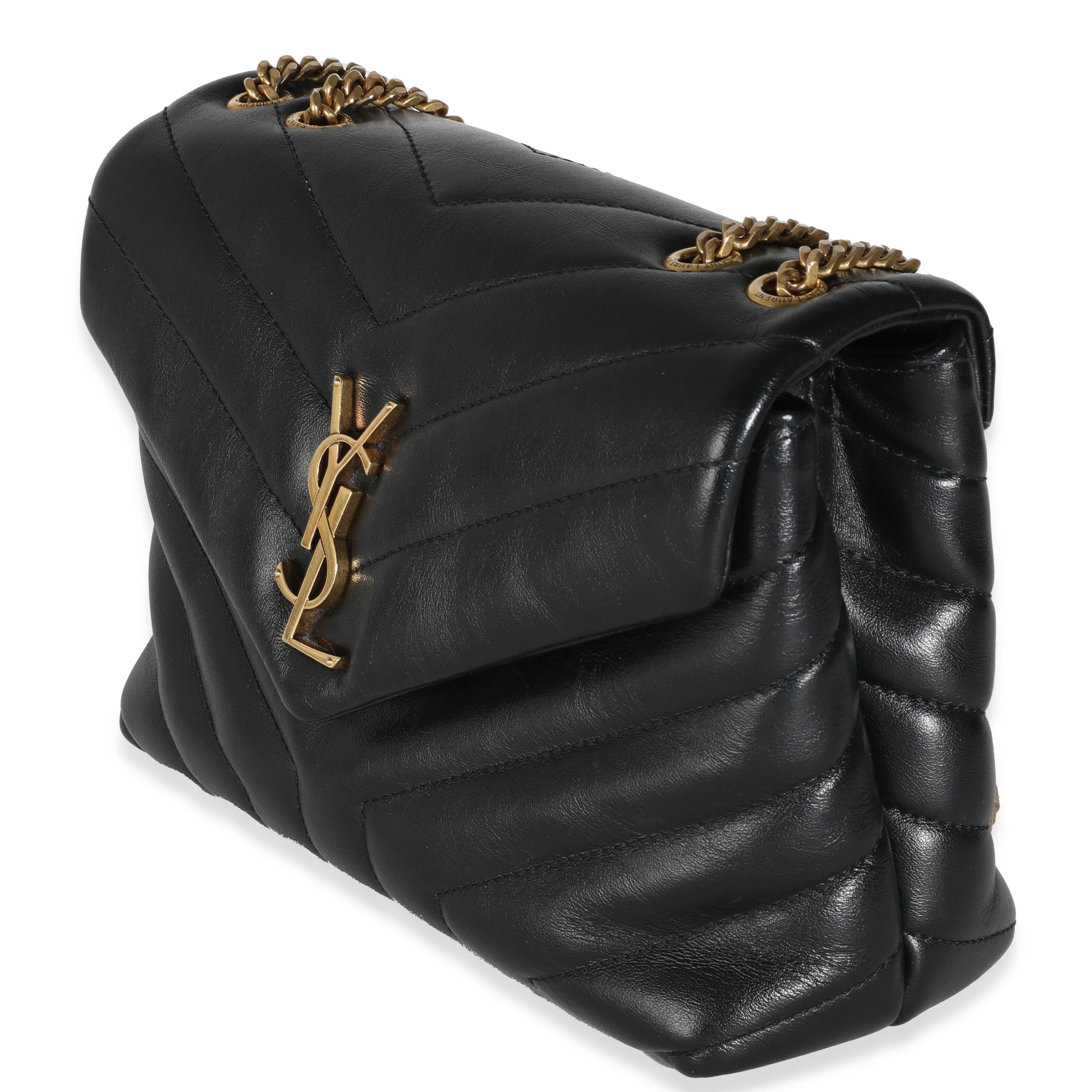 Black Chevron Calfskin Y Quilted Monogram Small Loulou - Image 2