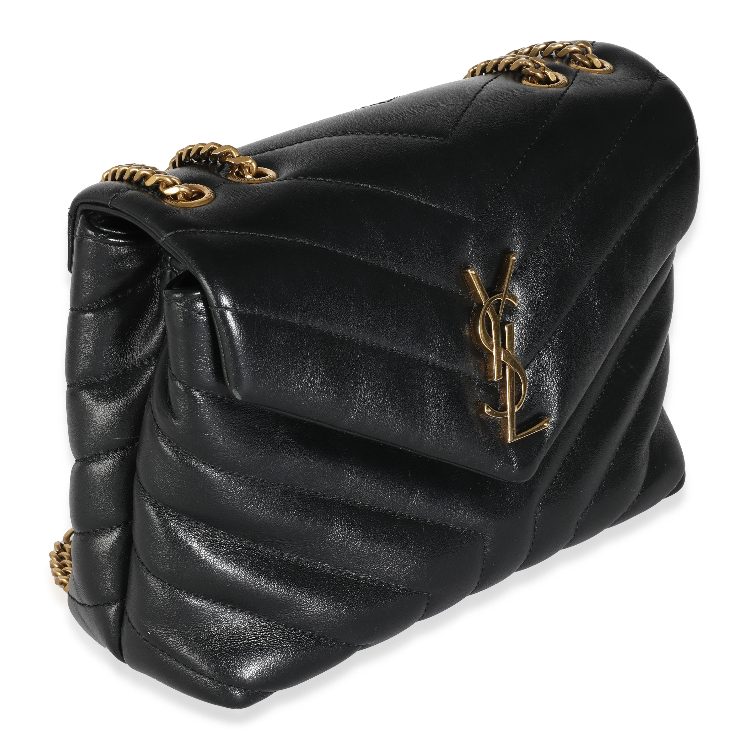 Black Chevron Calfskin Y Quilted Monogram Small Loulou - Image 3