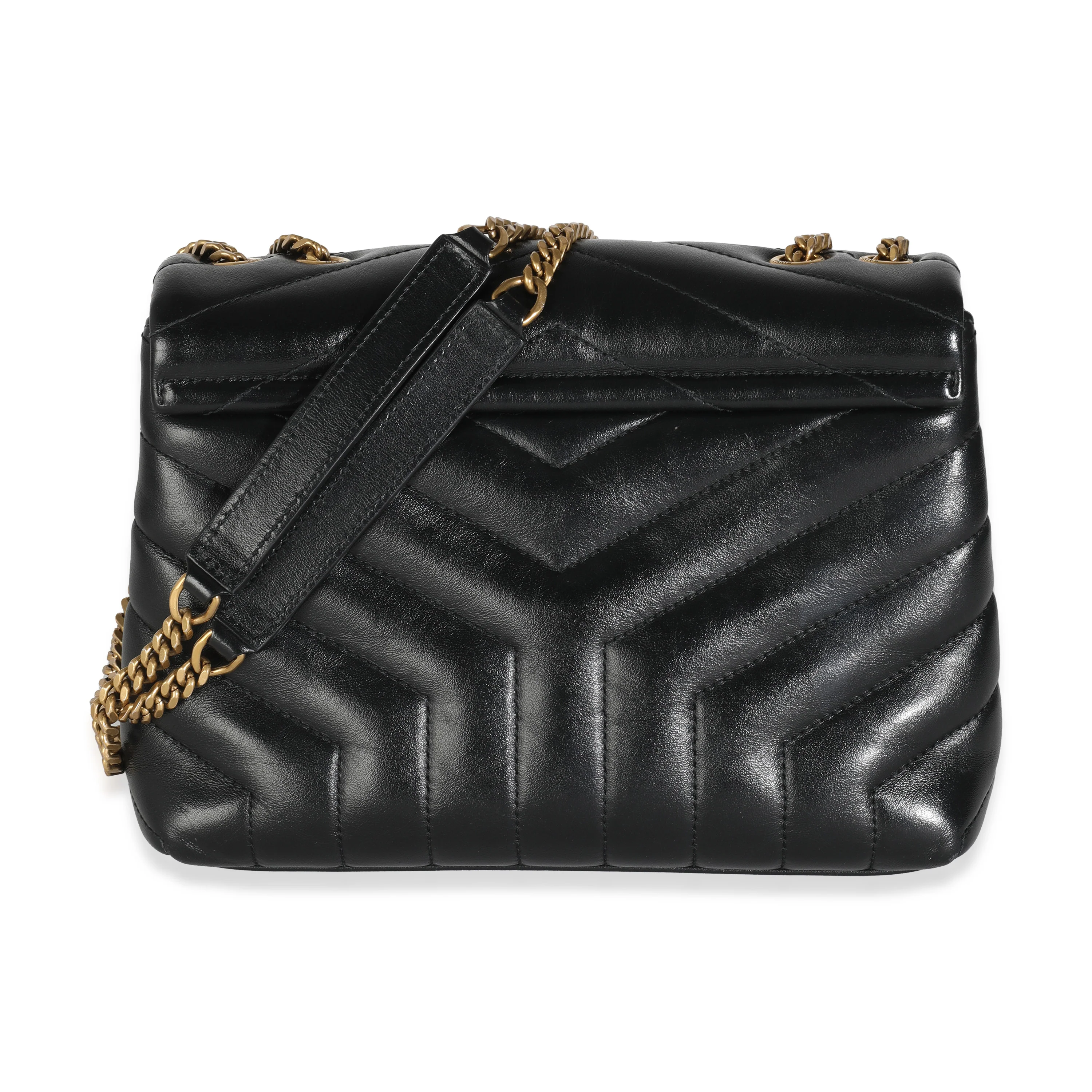 Black Chevron Calfskin Y Quilted Monogram Small Loulou - Image 4