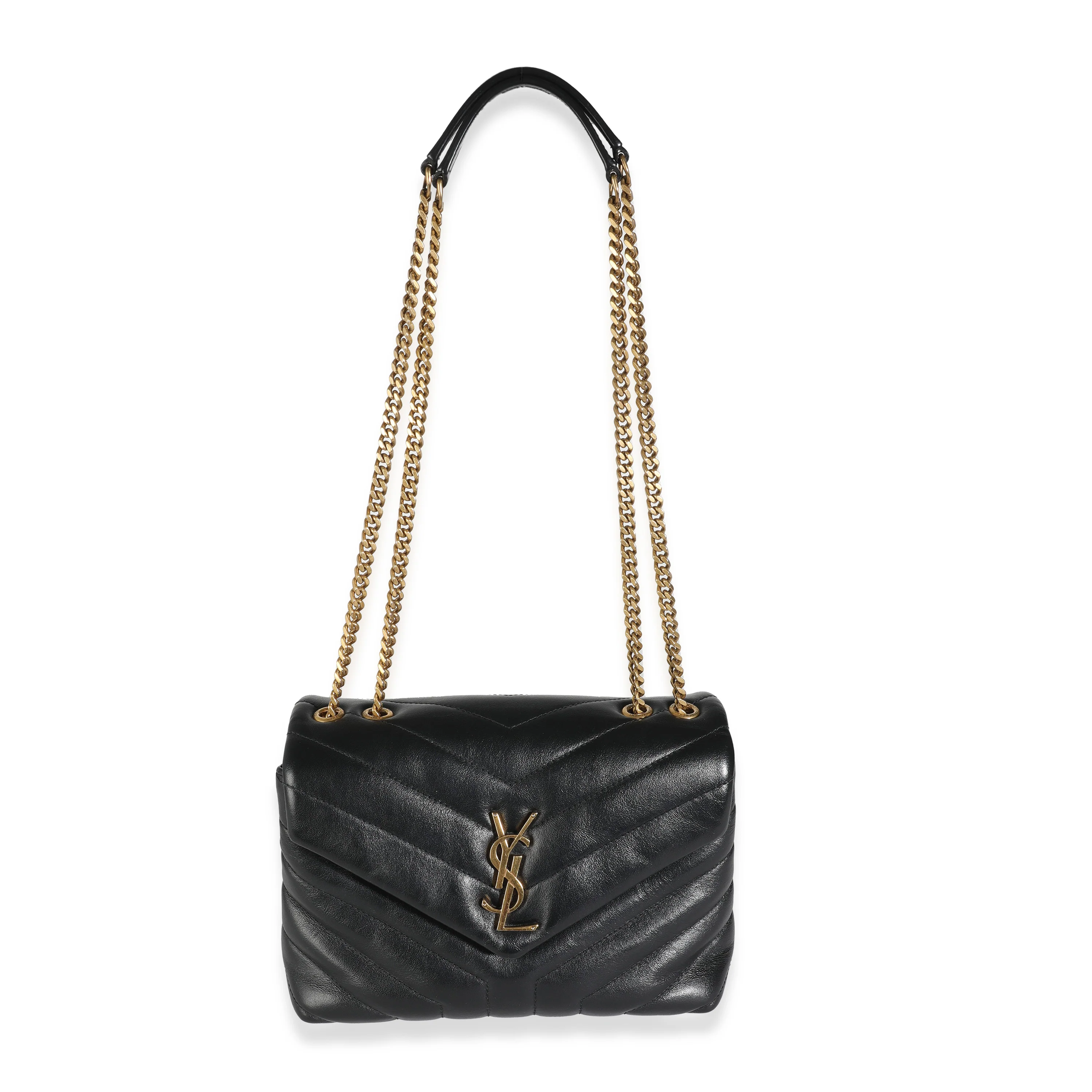 Black Chevron Calfskin Y Quilted Monogram Small Loulou - Image 8