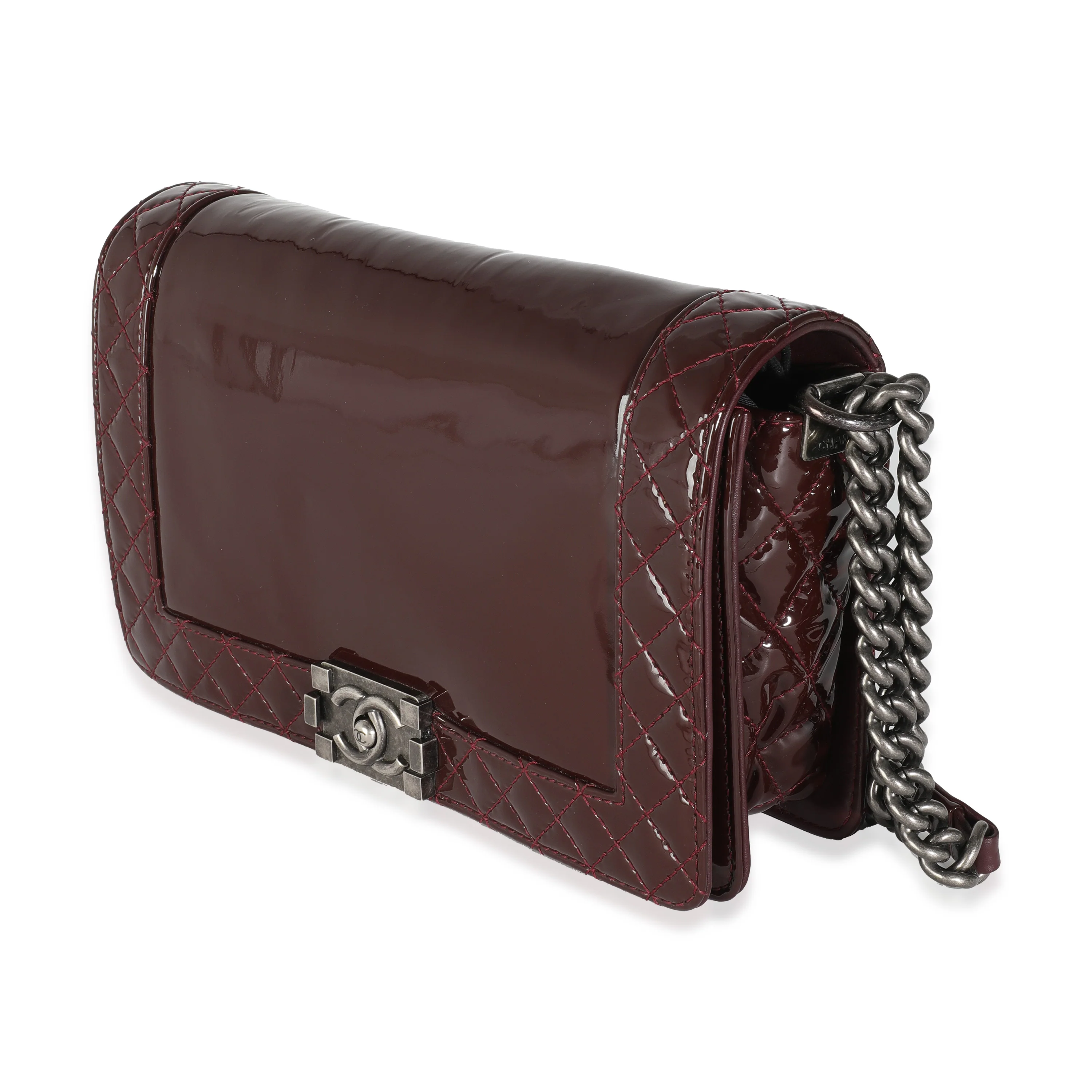 Burgundy Patent New Medium Boy Reverso Bag - Image 3