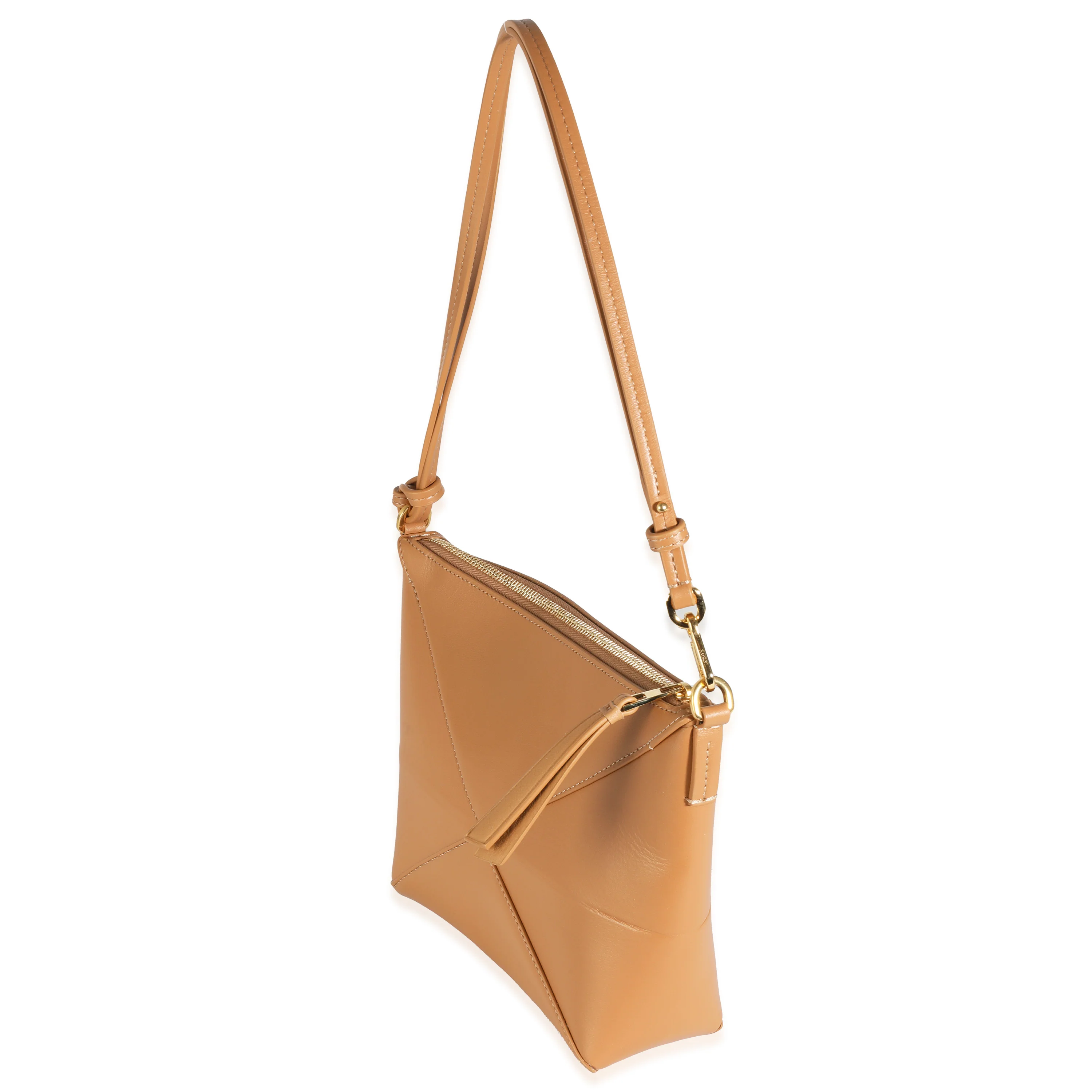 Warm Dessert Calfskin Puzzle Fold Pouch
