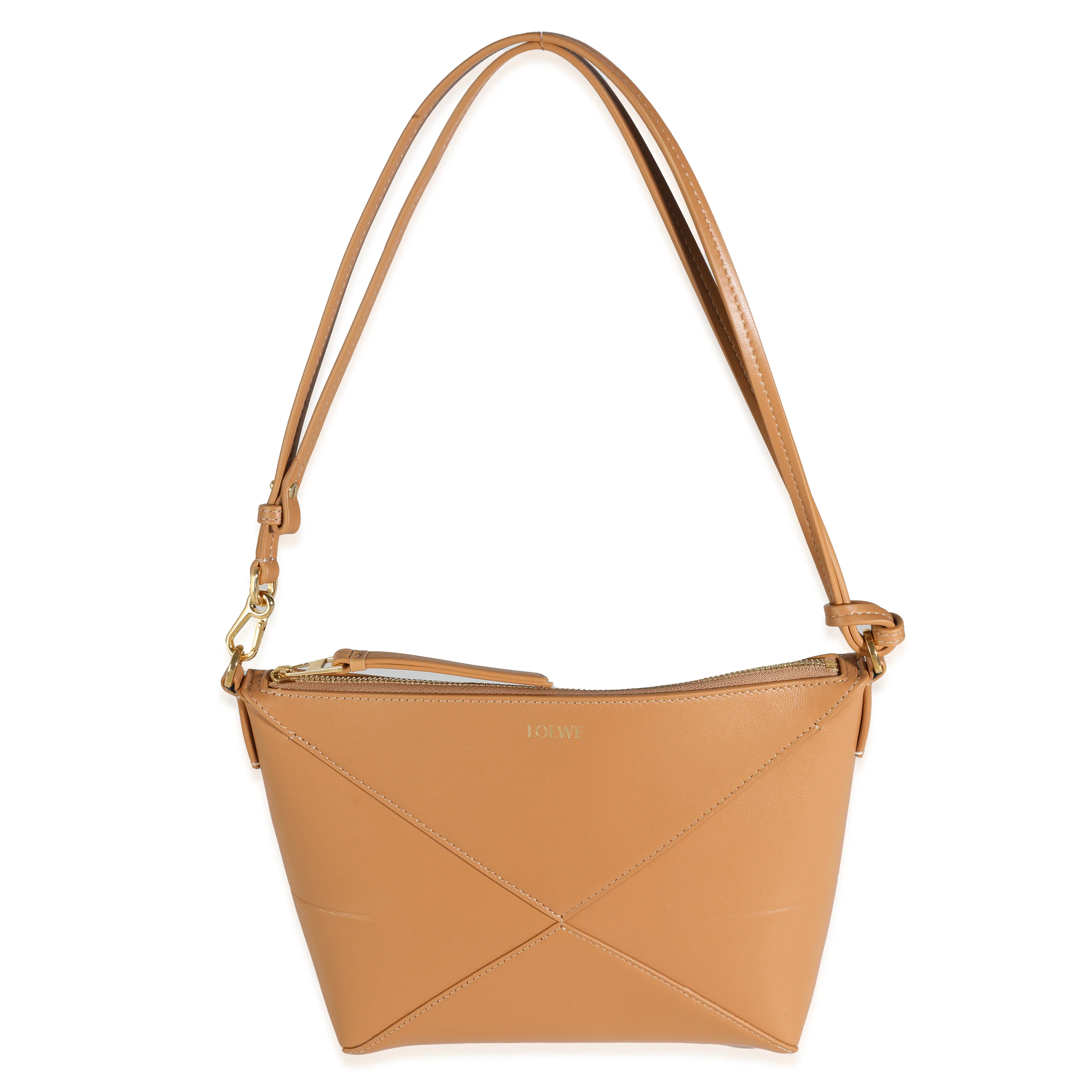 Warm Dessert Calfskin Puzzle Fold Pouch - Image 3