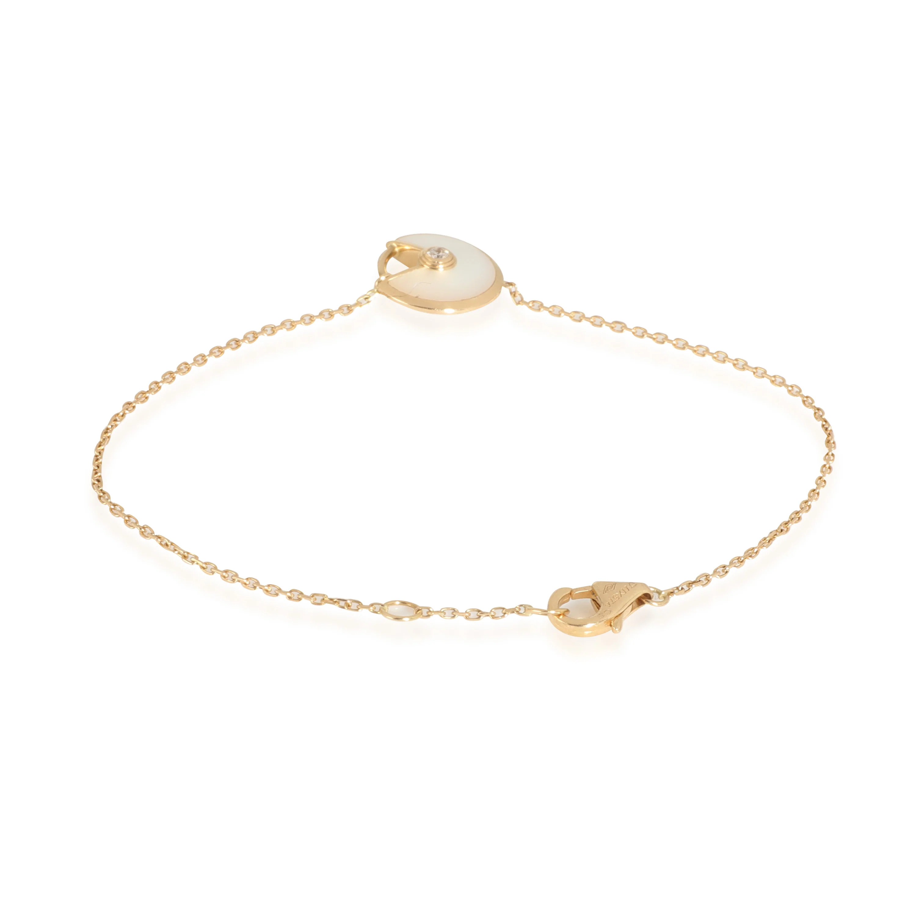 Amulette Bracelet With Mother Of Pearl, Diamonds, XS Model (Yellow Gold) - Image 4