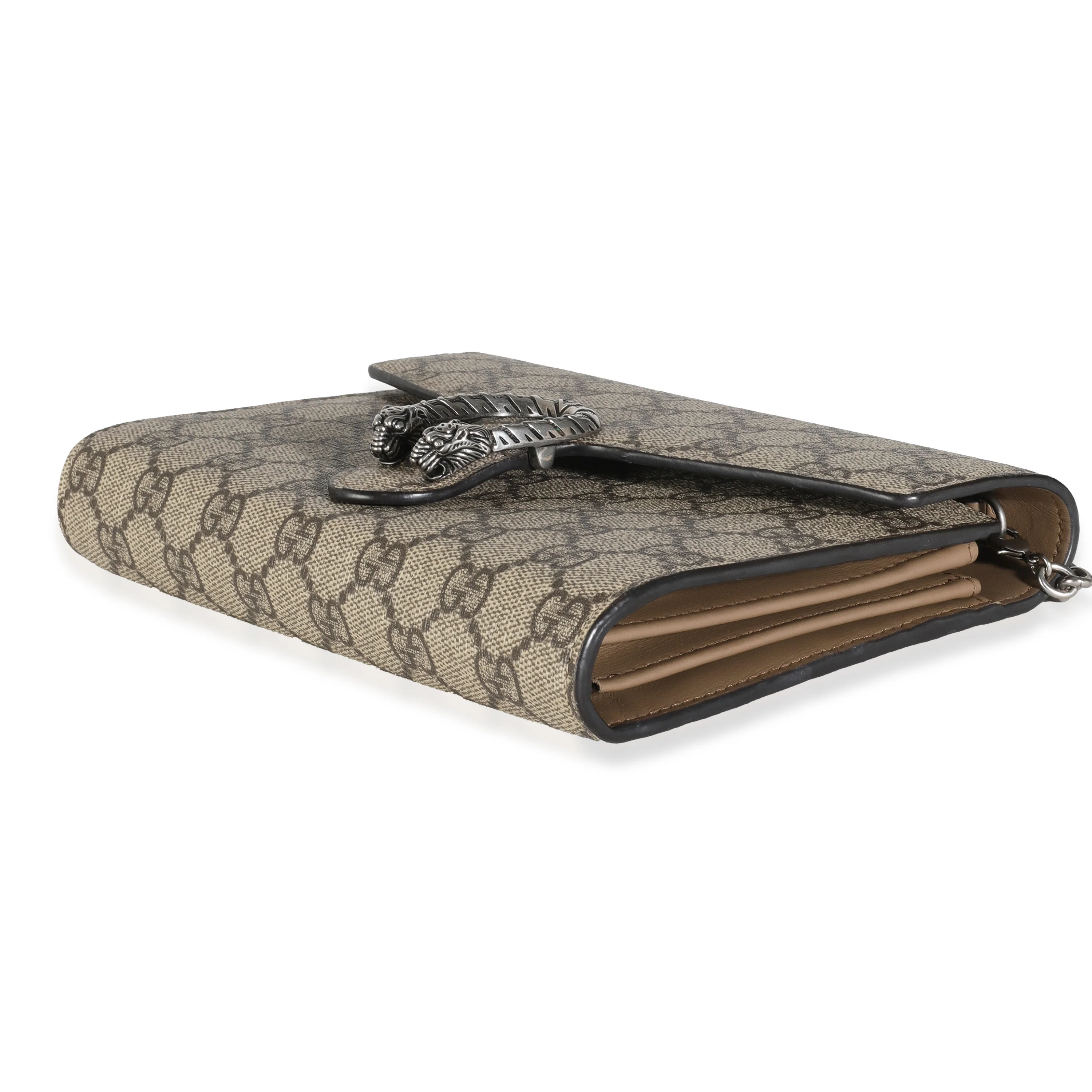 Beige GG Supreme Canvas Dionysus Chain Wallet - Image 7