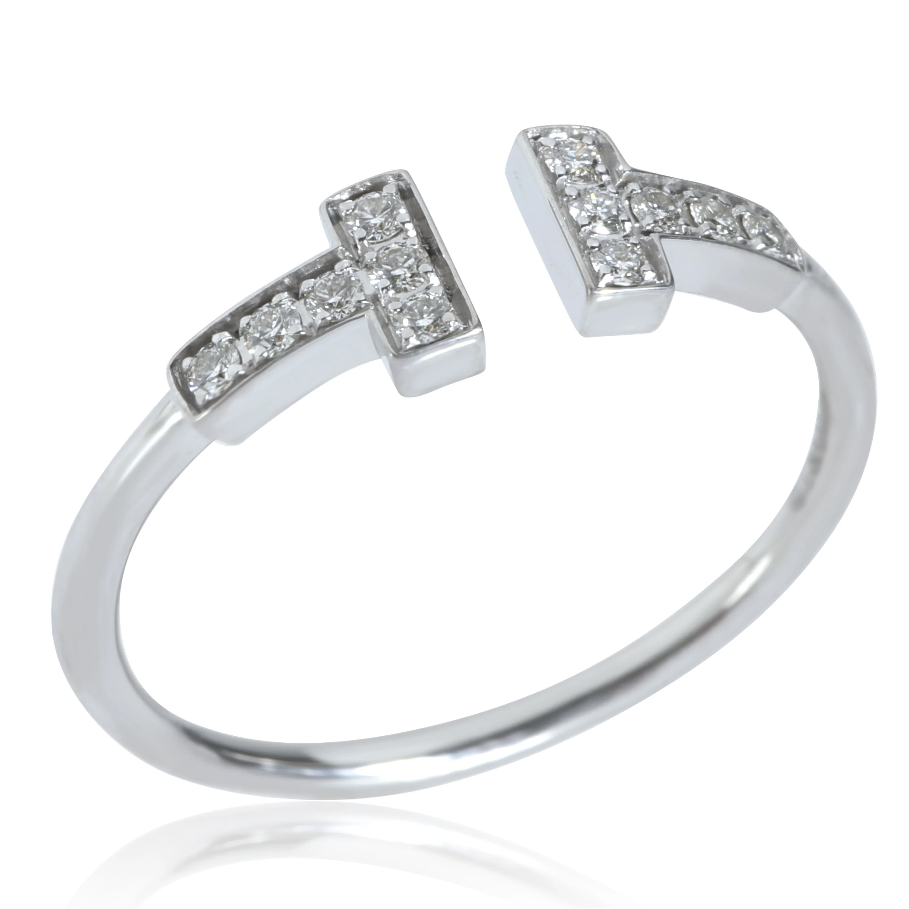 Tiffany T Ring in 18k White Gold 0.13 CTW - Image 2