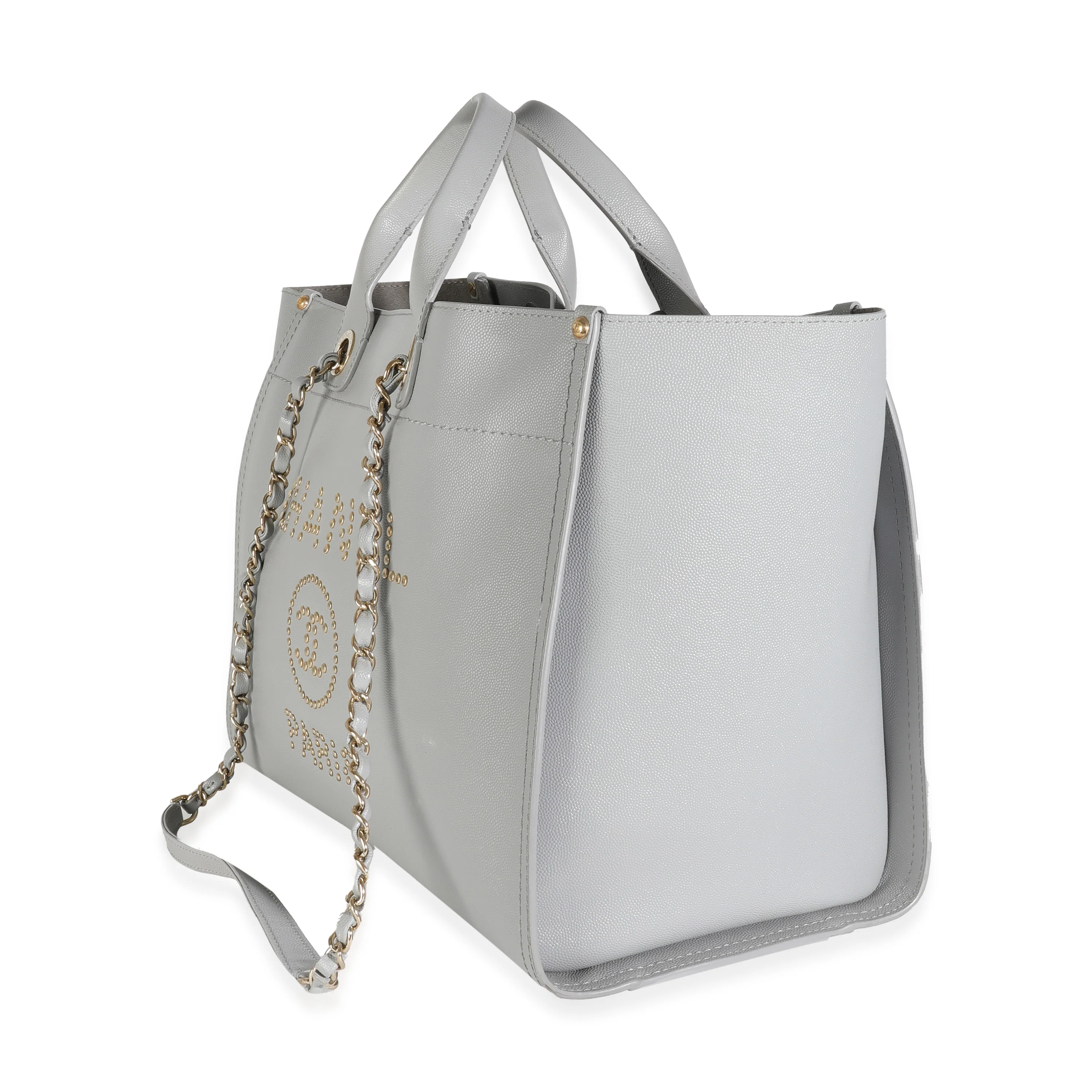 Grey Caviar Studded Medium Deauville Tote - Image 2
